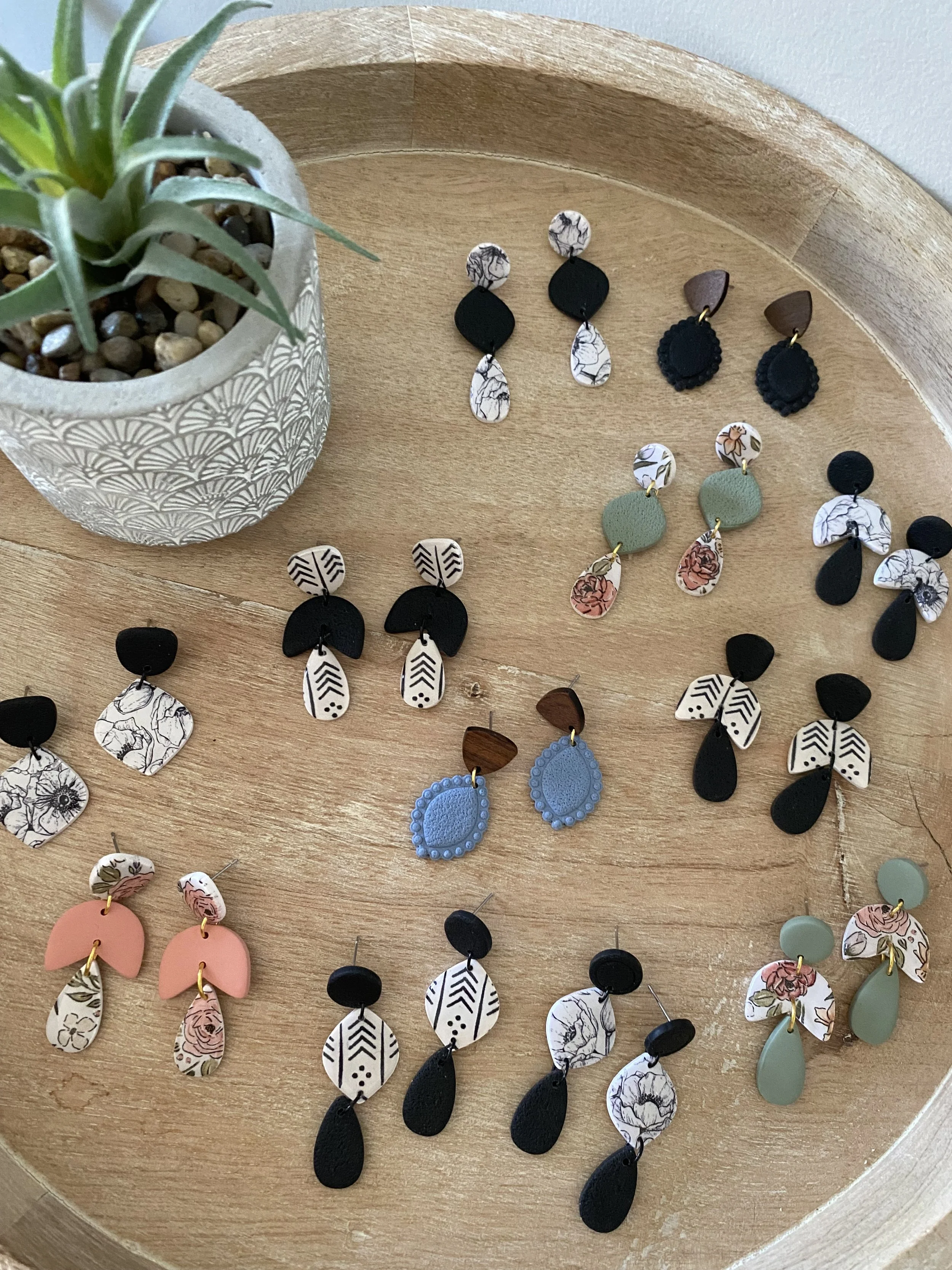 Handmade polymer clay earrings