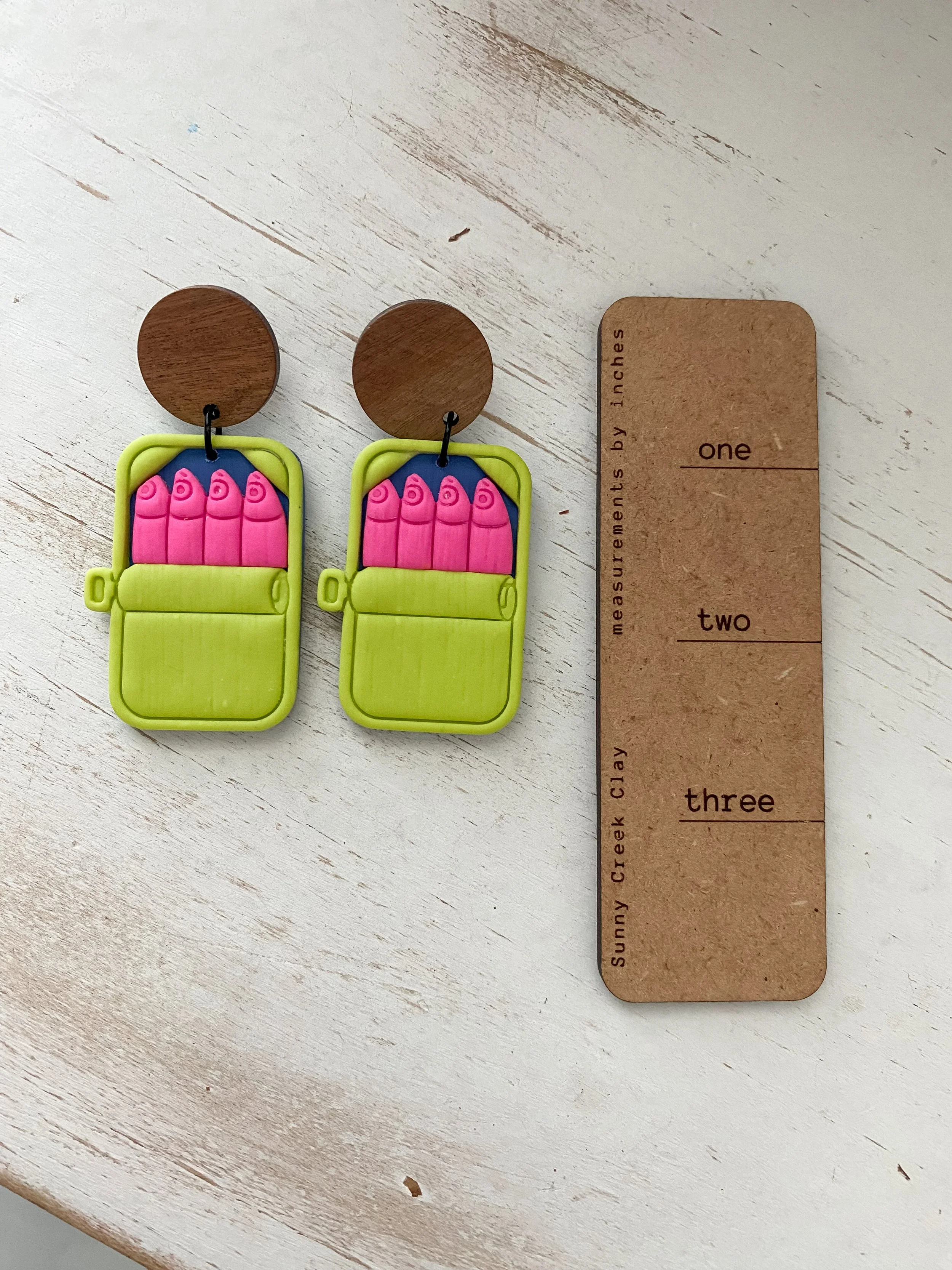 colorful tropical summer handmade clay earrings
