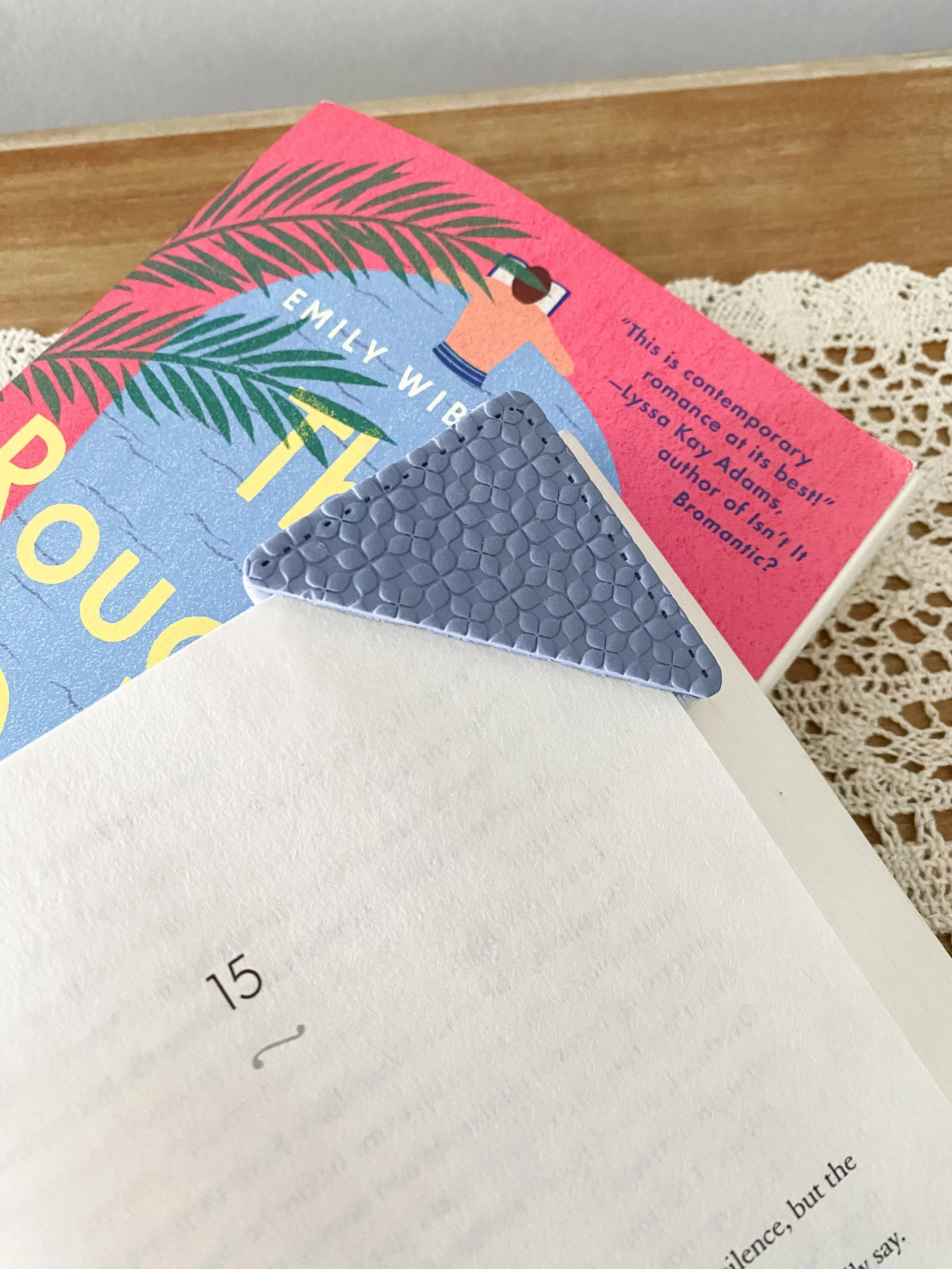 Handmade polymer clay corner bookmarks for book lovers. Unique, bookish reading accessories crafted by Sunny Creek Clay. Perfect gifts for avid readers and teachers.