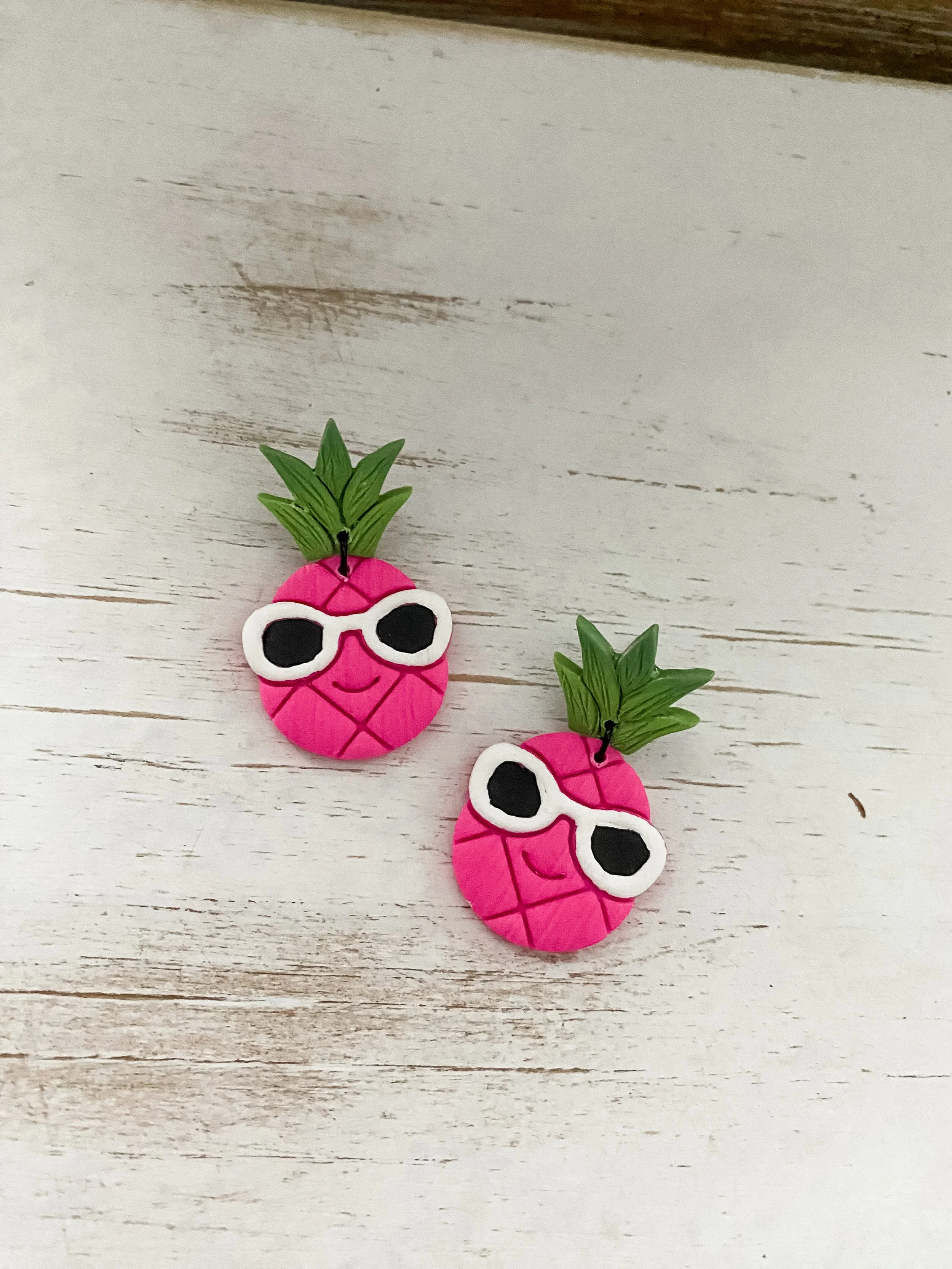 colorful tropical summer handmade clay earrings