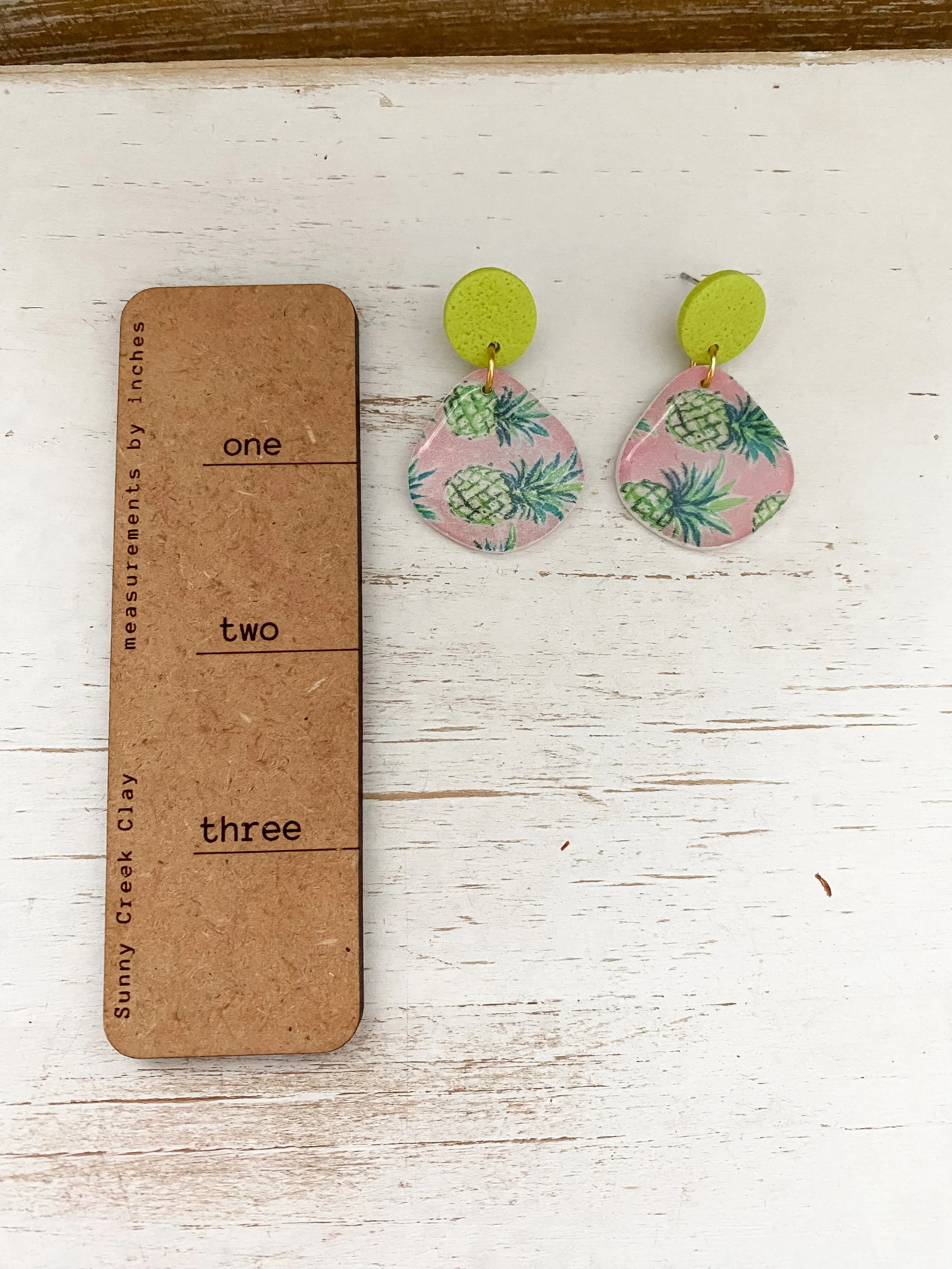 colorful tropical summer handmade clay earrings