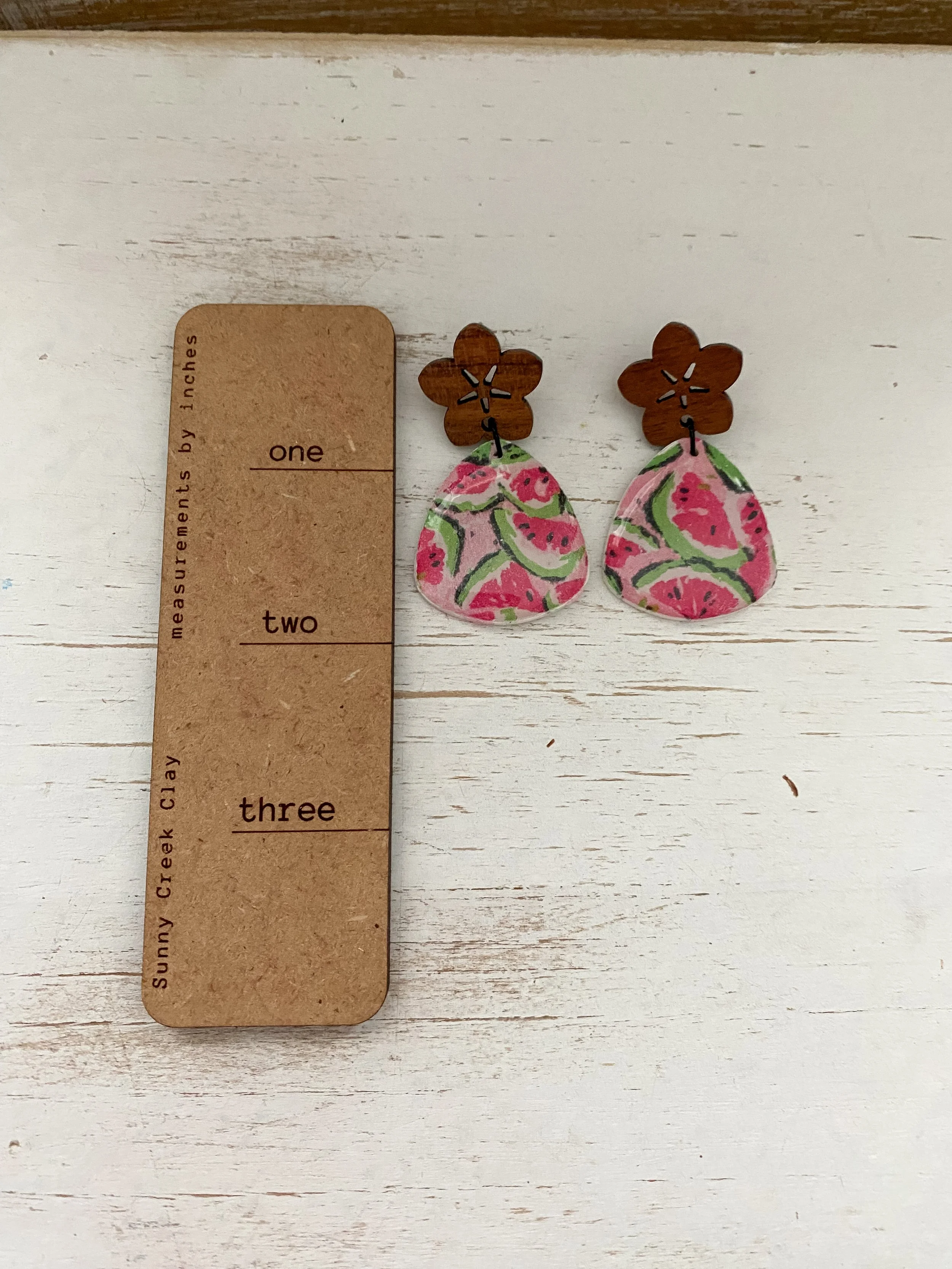 colorful tropical summer handmade clay earrings