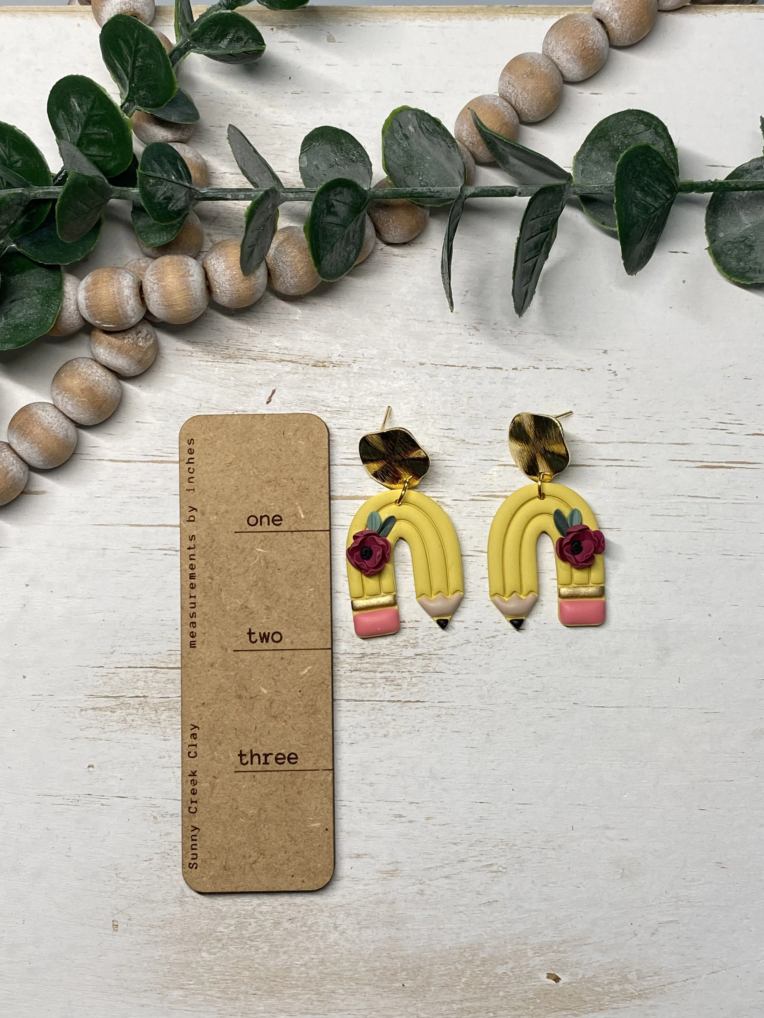back to school teacher polymer clay earrings
