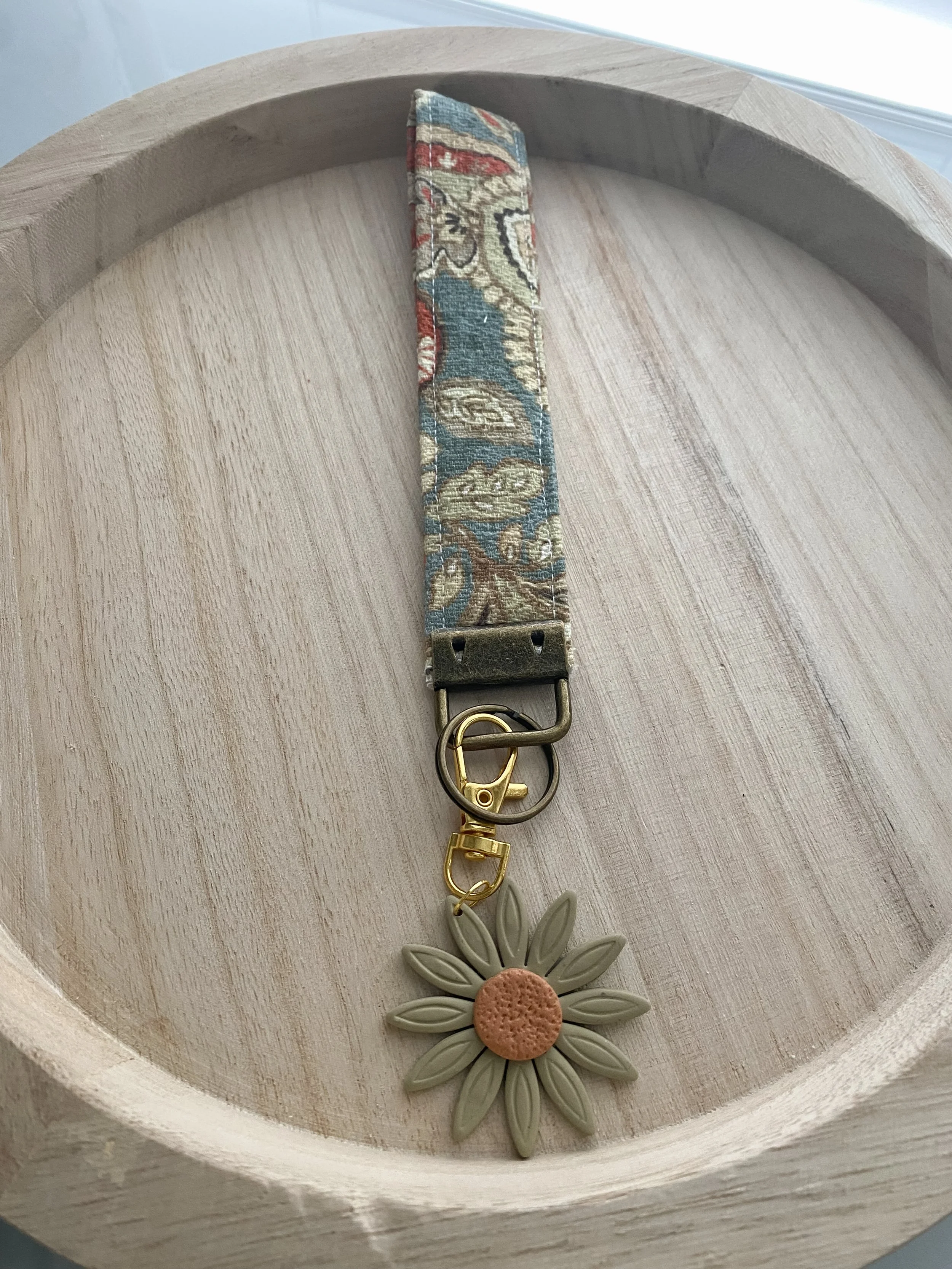handmade cloth wristlet polymer clay