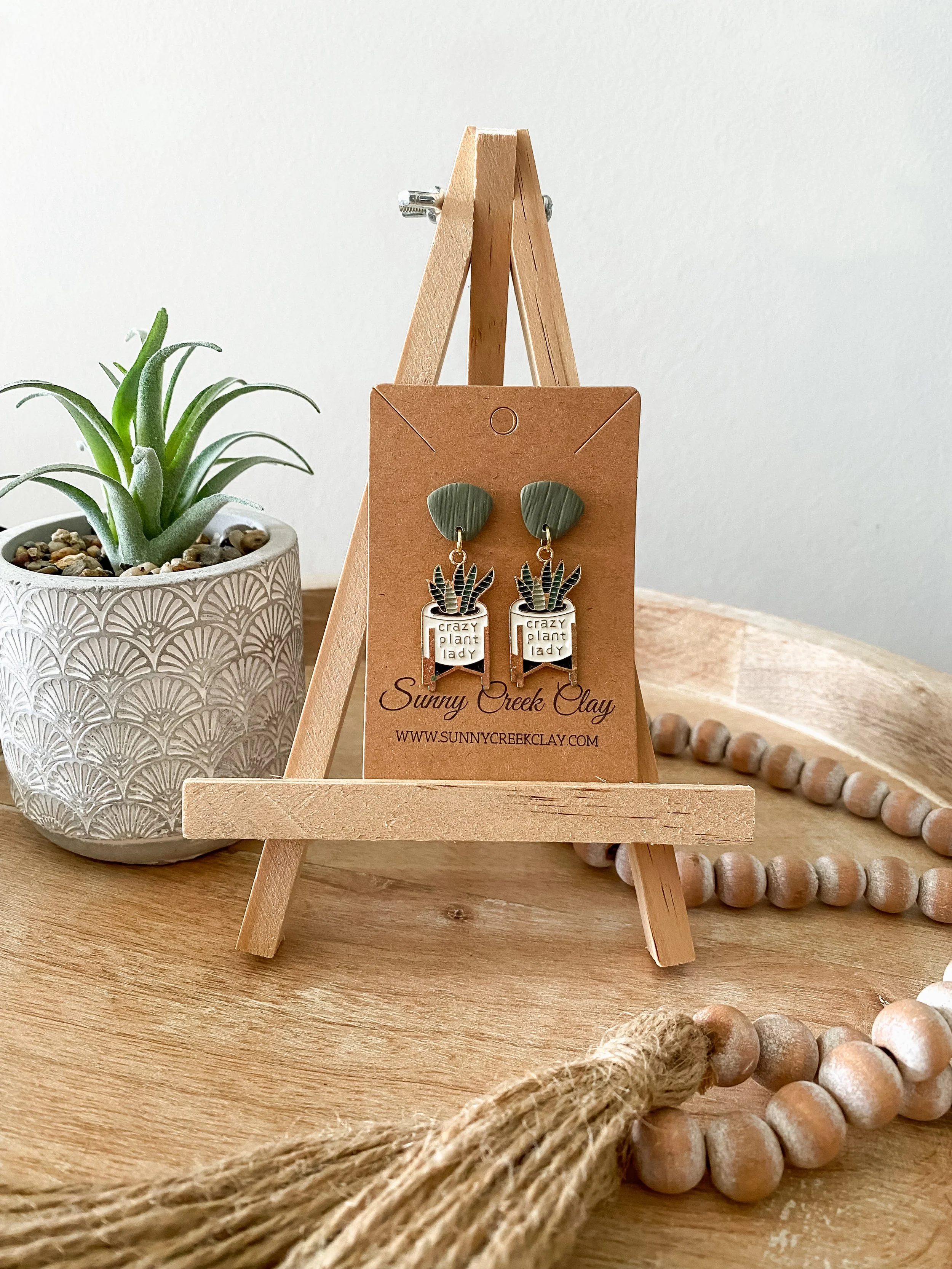 Crazy plant lady dangle earrings