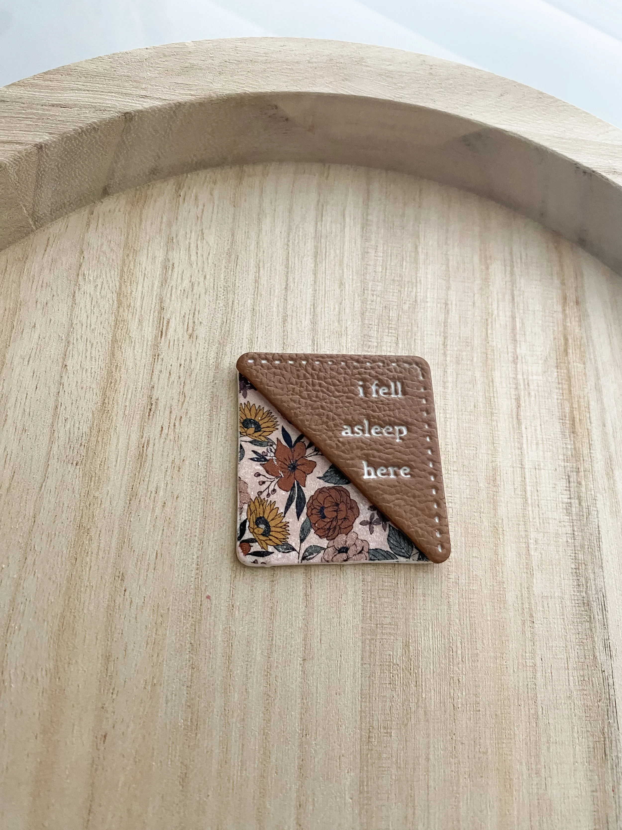 Handmade corner bookmark polymer clay