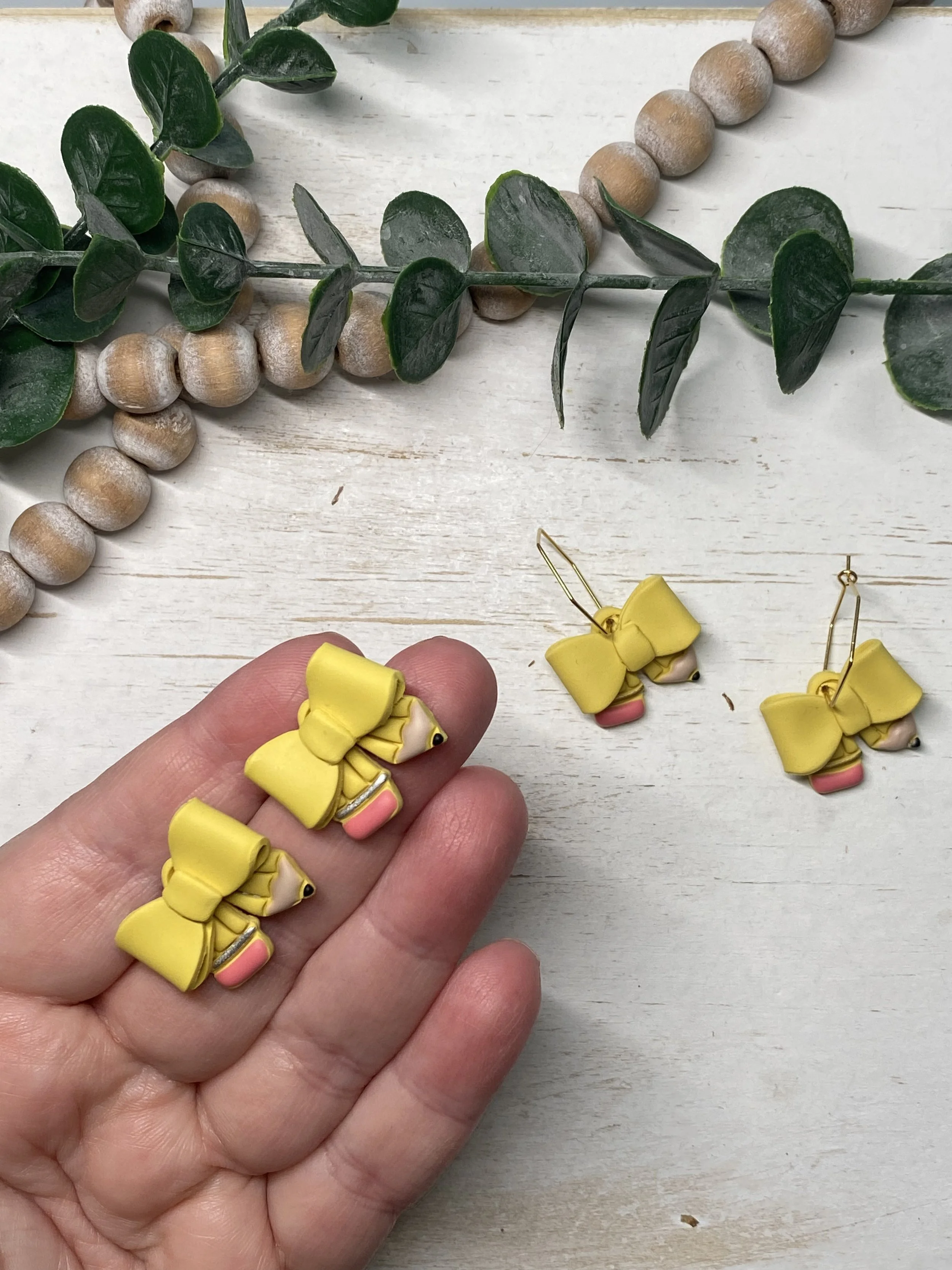 back to school teacher polymer clay earrings