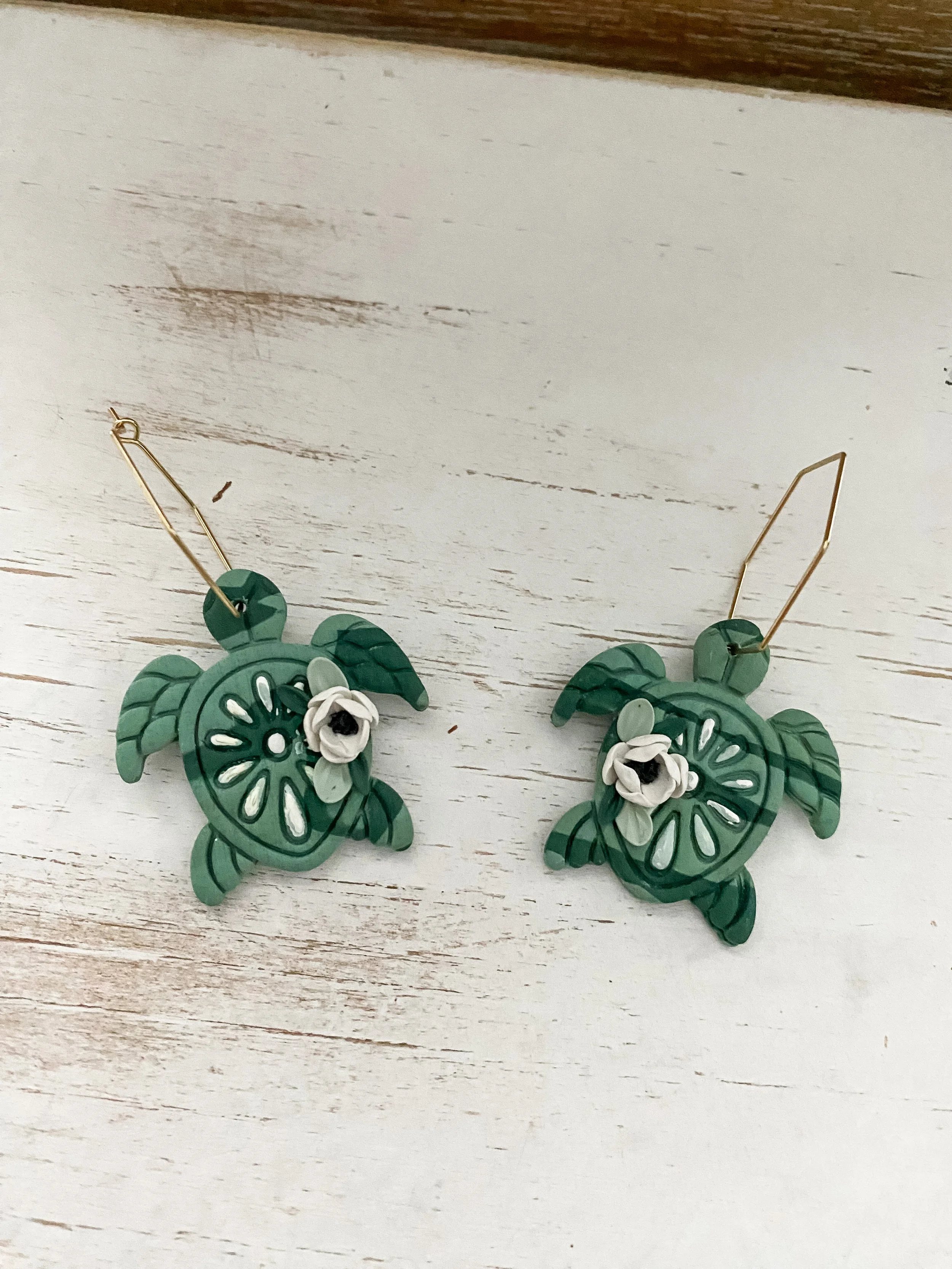 summer tropical coastal handmade clay earrings