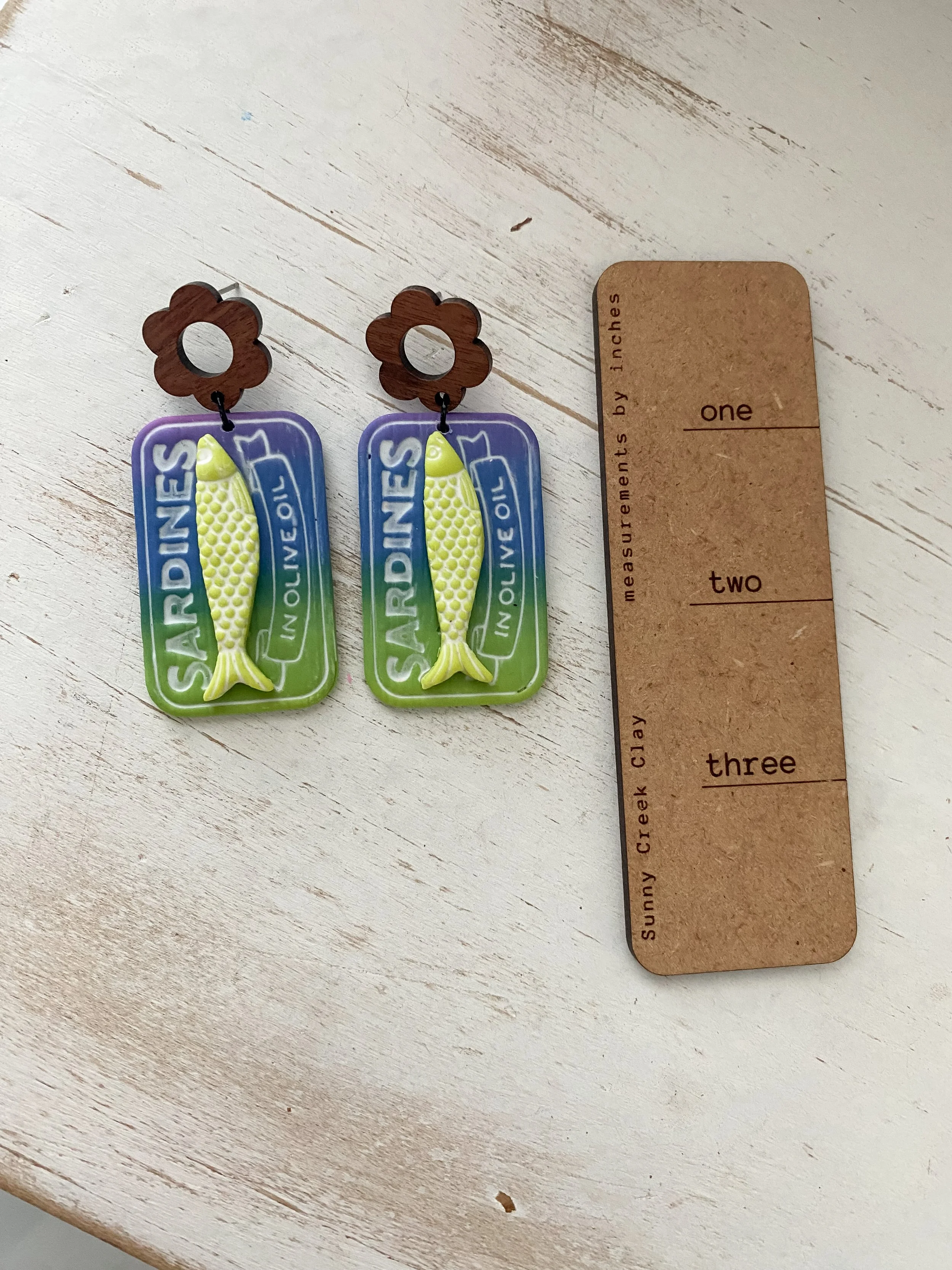 colorful tropical summer handmade clay earrings