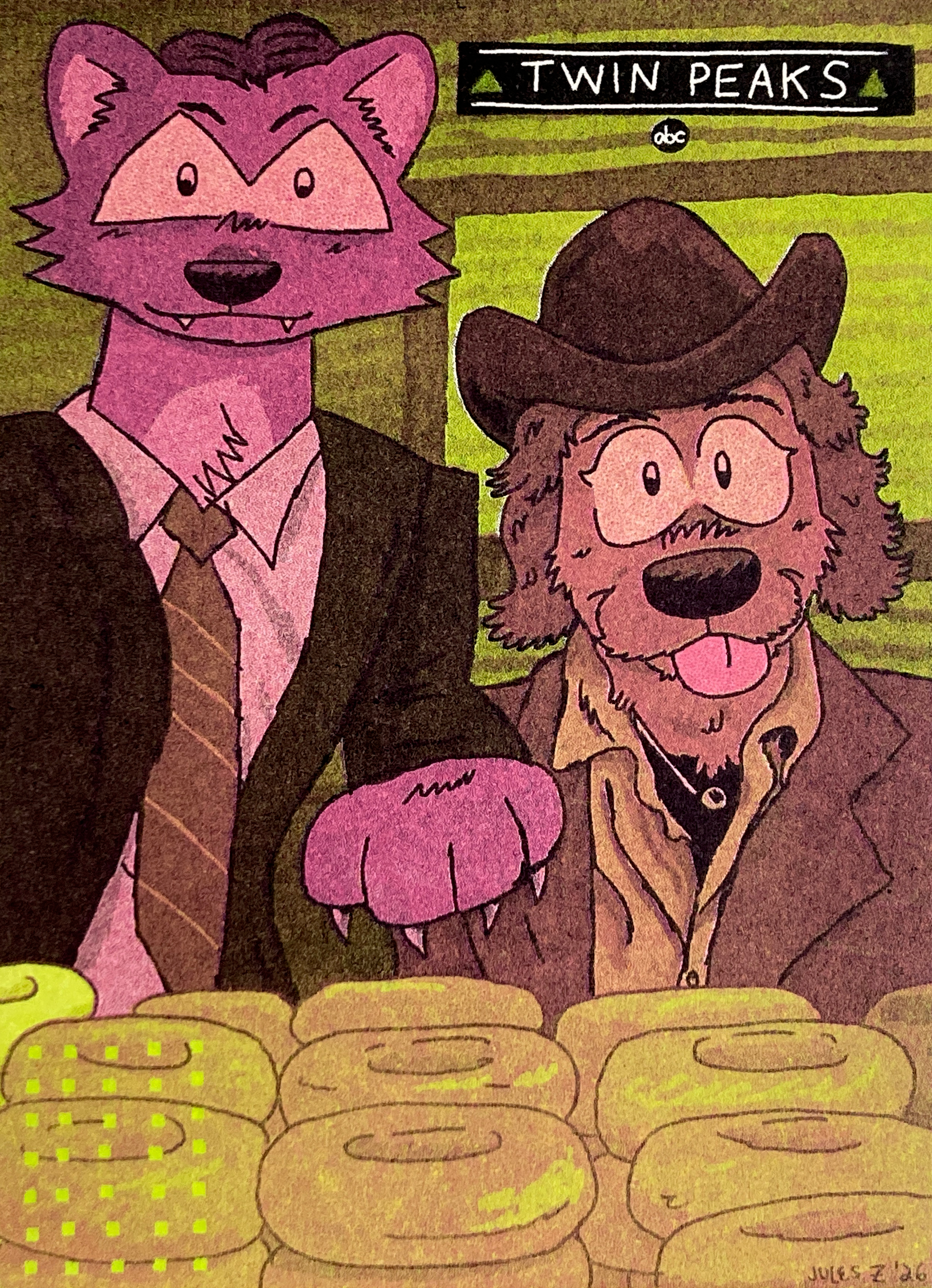 coop & truman postcard riso print