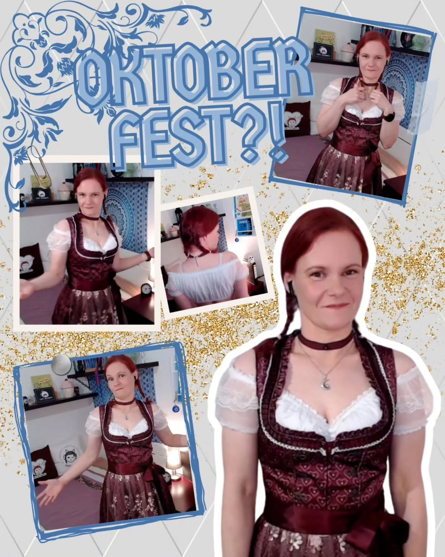 I missed the Oktoberfest in Frankfurt again. But this year I actually got myself a Dirndl!
So to put it to use, I decided to wear it for today's recordings.
Videos coming soon 😸