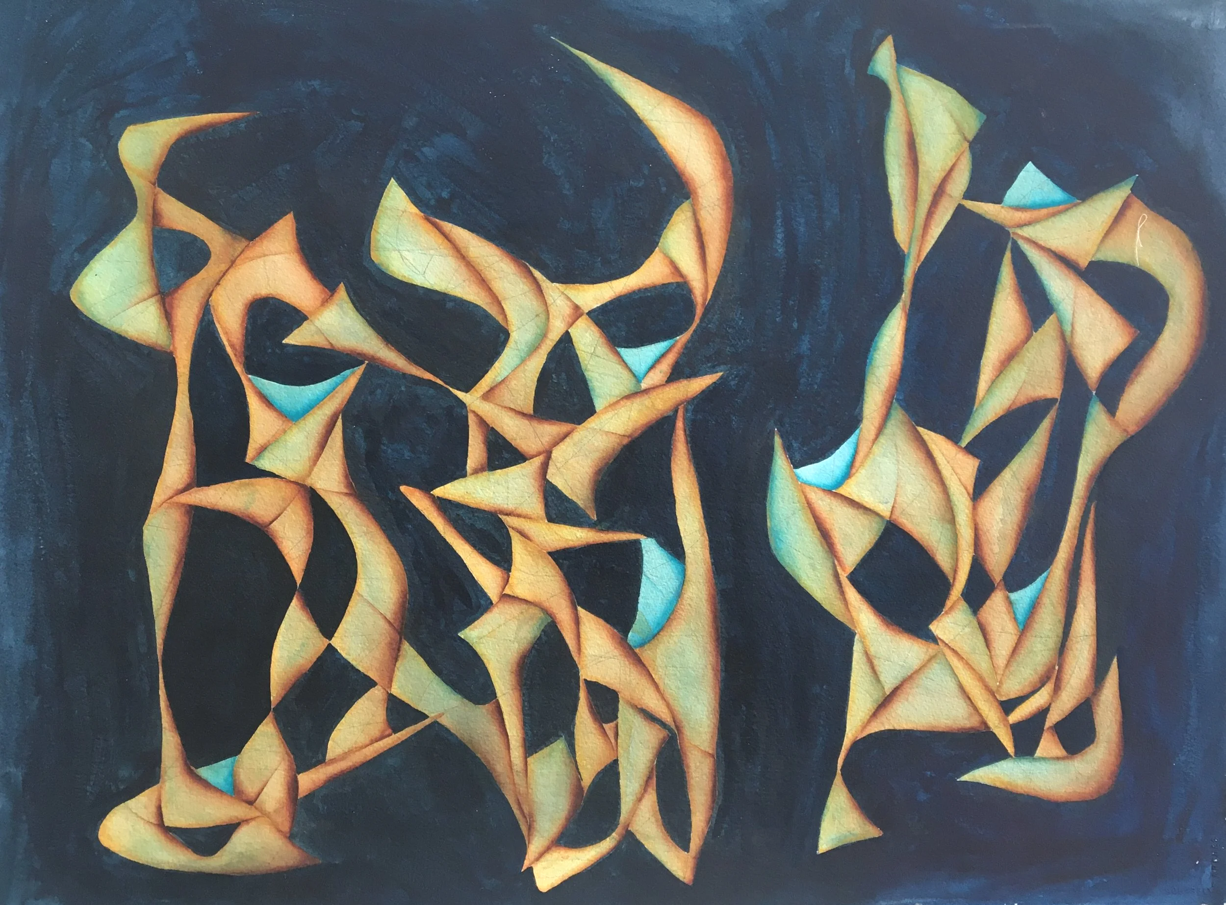 Trilogy
Watercolor and Gouache on Paper
22" x 30"