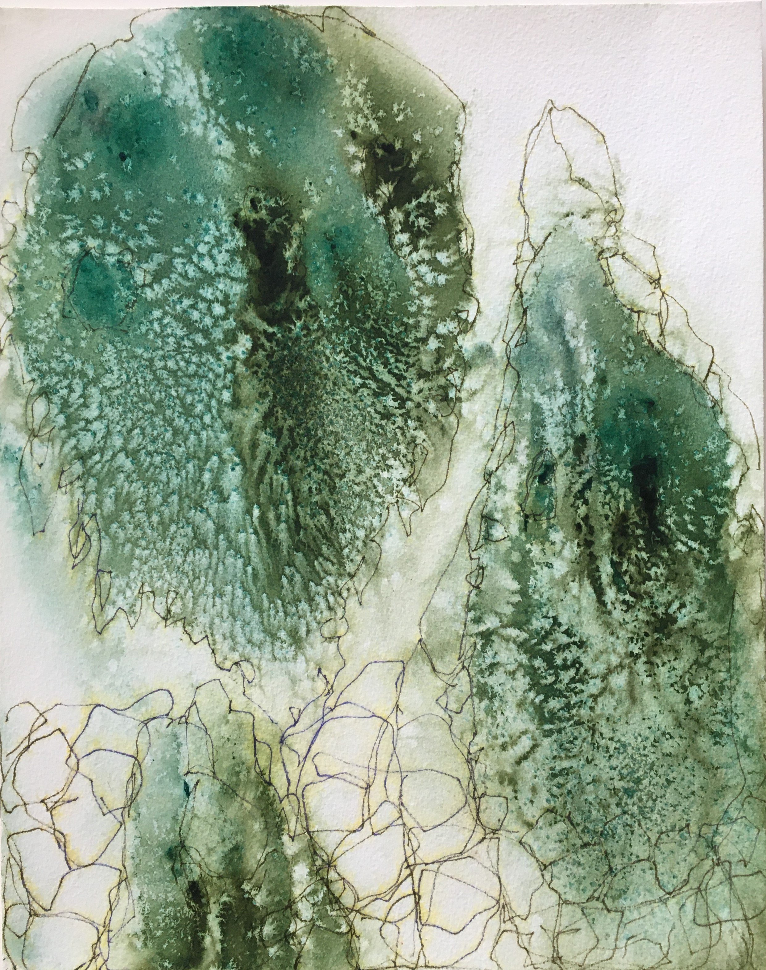 Aquatic Fission
Watercolor and Pen on Paper
14" x 11"
Sold