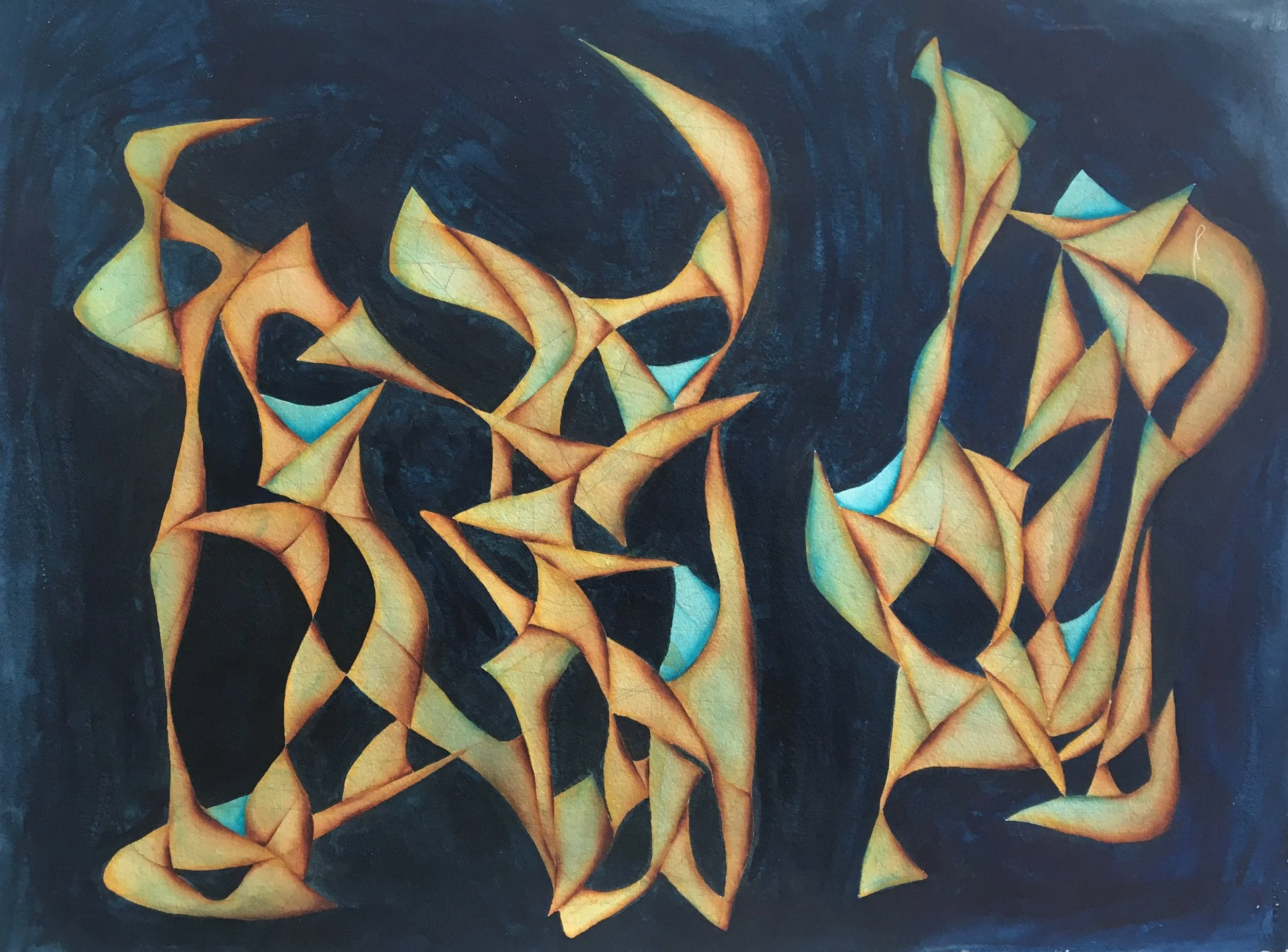 Trilogy
Watercolor and Gouache on Paper
22" x 30"