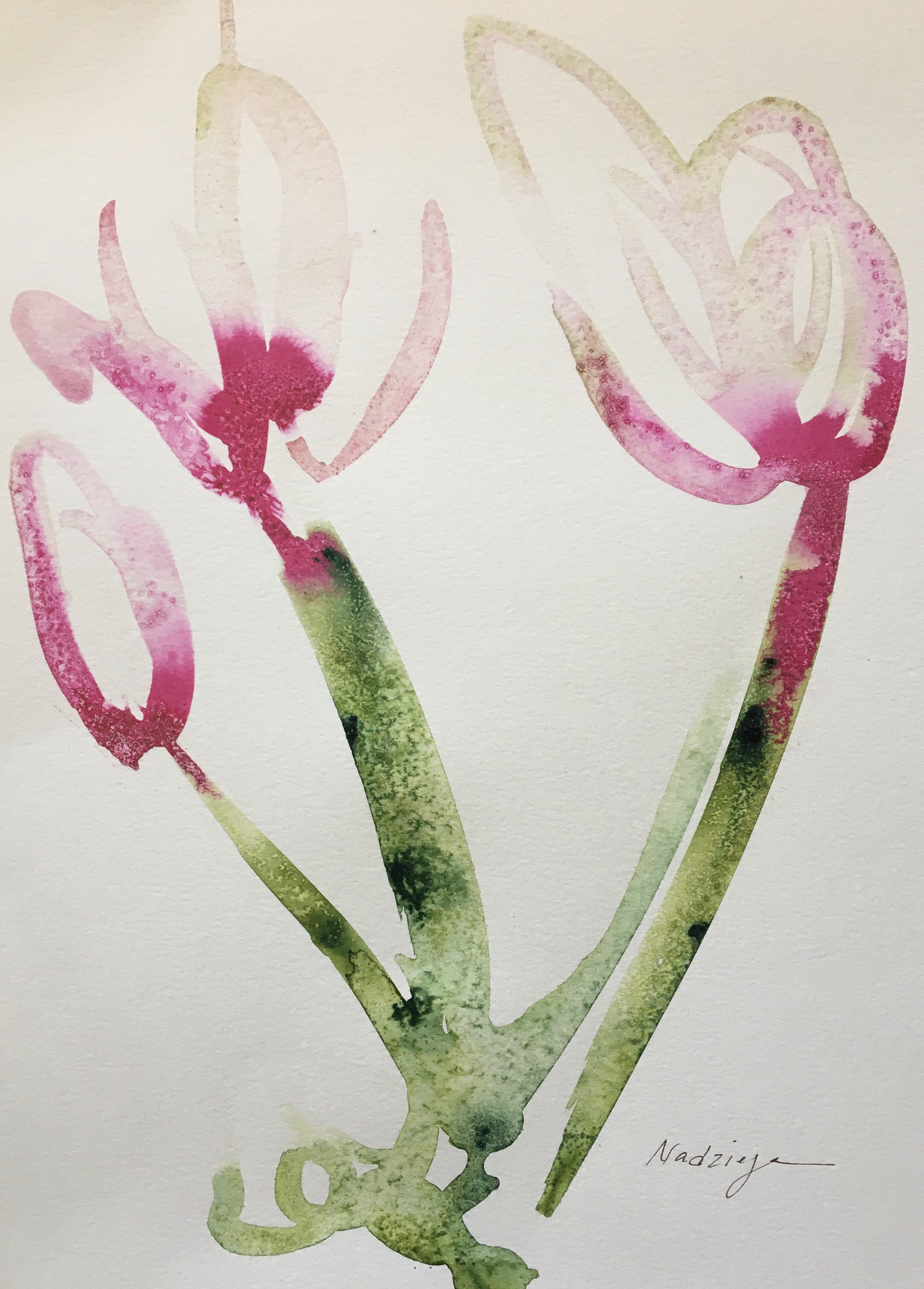 Lyrical 
Watercolor and India Ink on Paper
14" x 11"