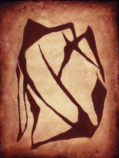 Watercolor and oil on handmade paper
12" x 9"
SOLD