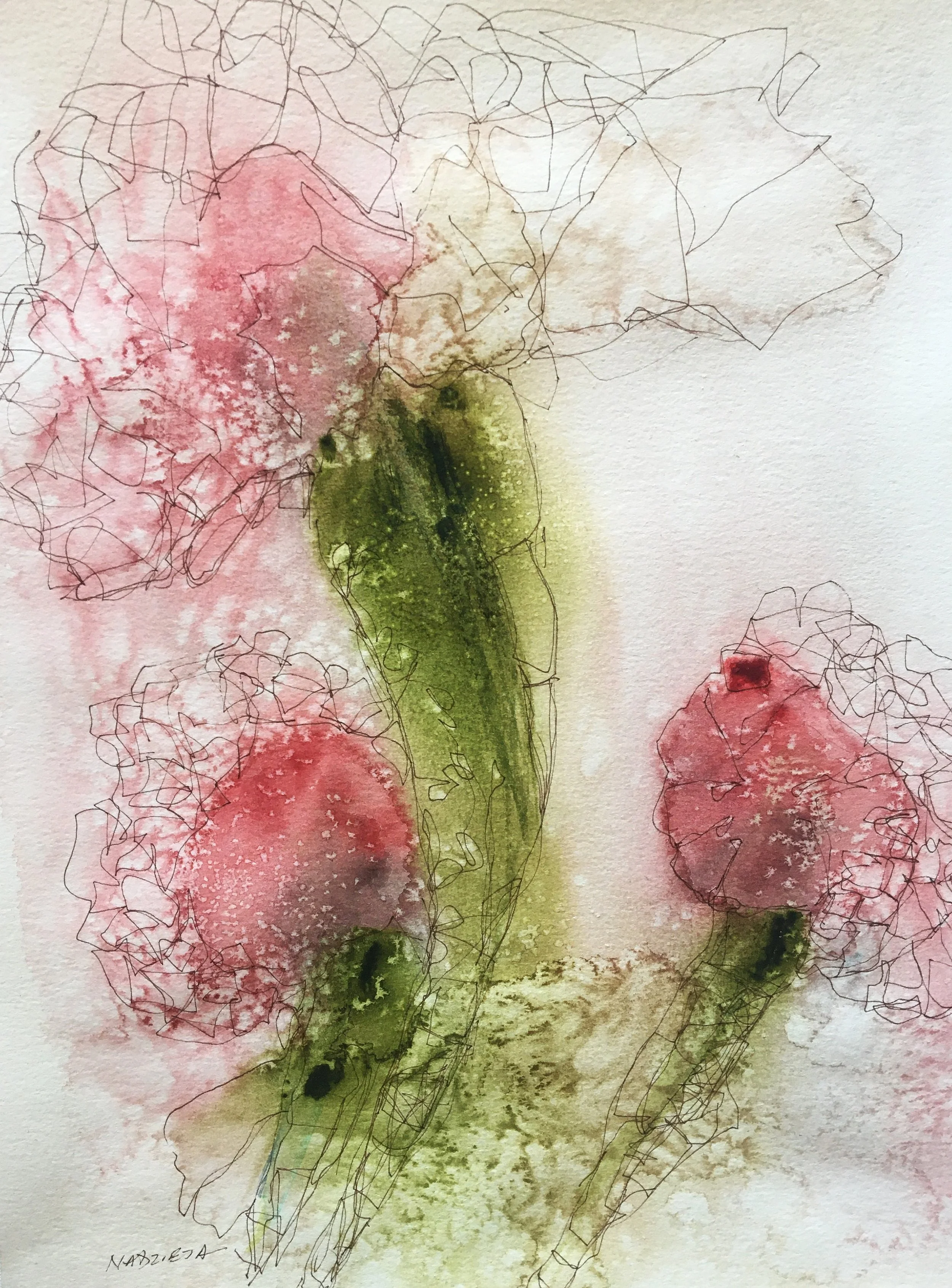 Fragile
Watercolor and pen on paper 
14" x 11"