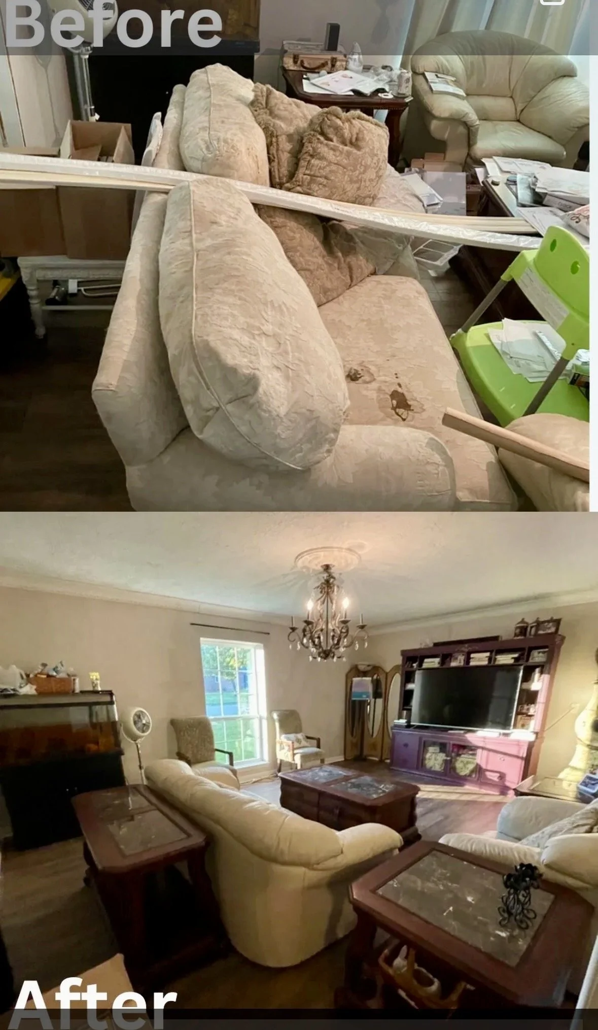 After hoarding organizing services in Sugar Land by Crystal Aura Organizing.