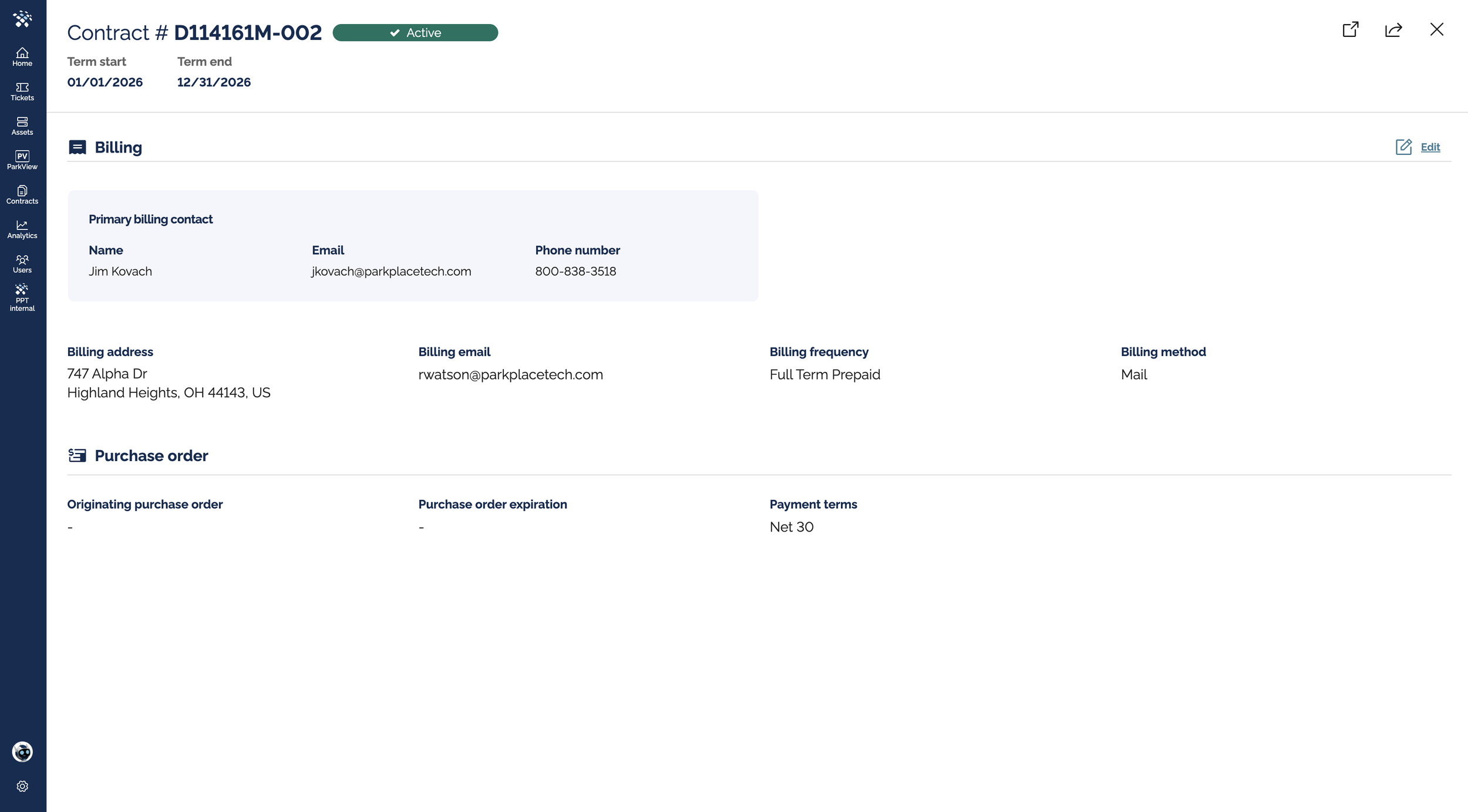 Detail page template example using Boardwalk components and layouts