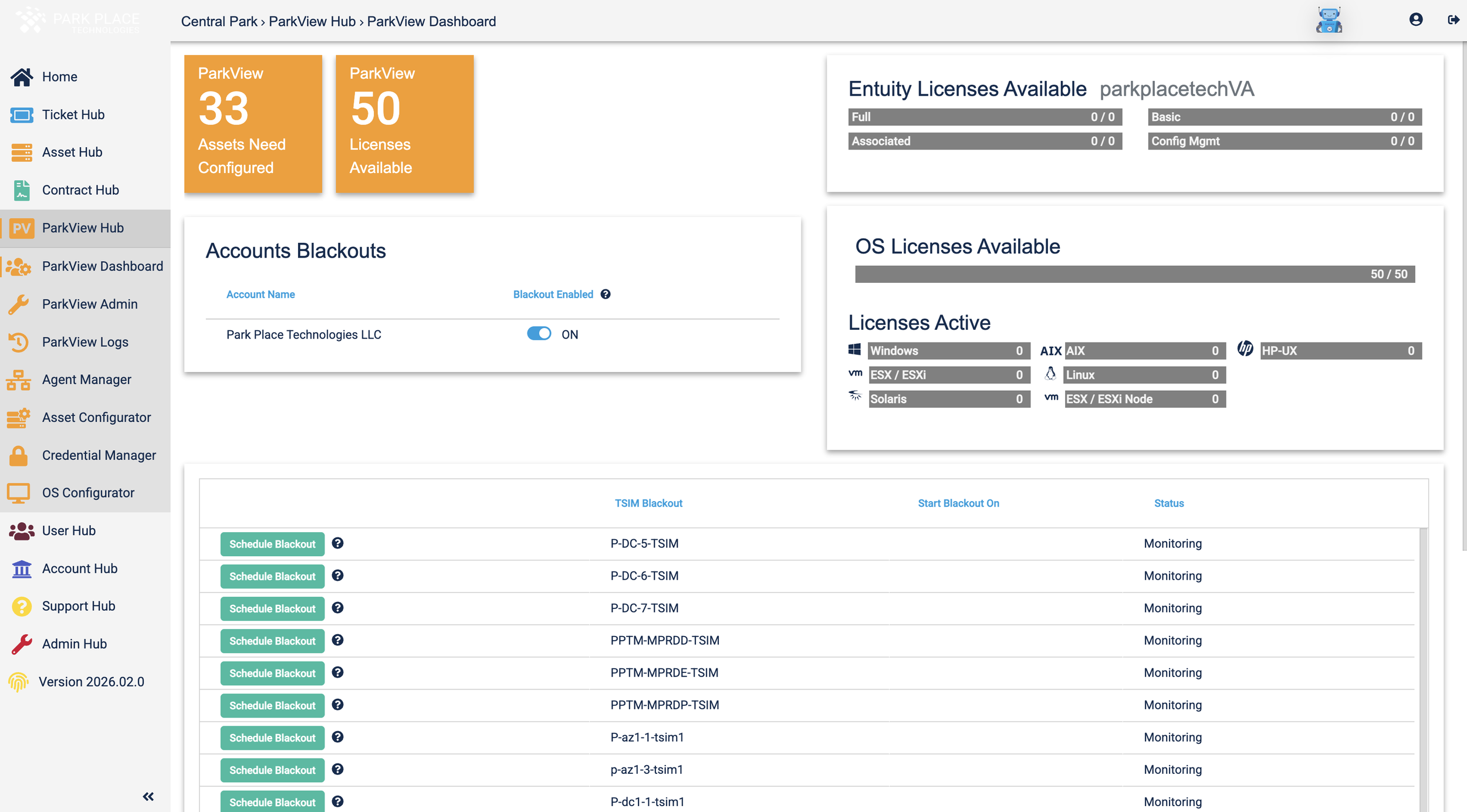 Service landing page using legacy components and layouts
