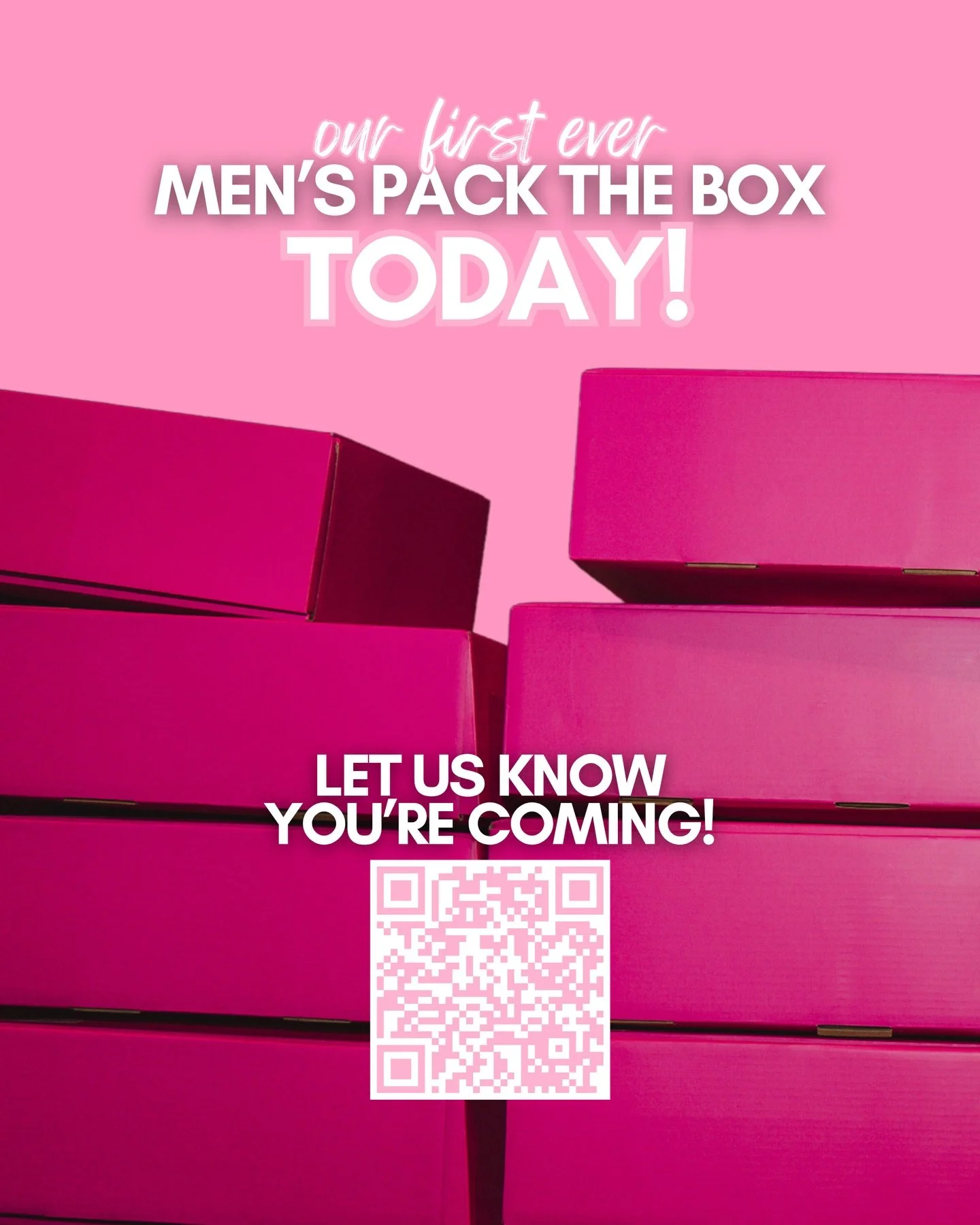 TONIGHT!! We hope to see you at our first ever Men&rsquo;s Pack the Box! 🫶🏻📦✨

Yard games, bubbles, chalk, free food, and beverages available for purchase from @thecharlie_horse 🥂

Come pack a men&rsquo;s box, write a note of encouragement, or ju