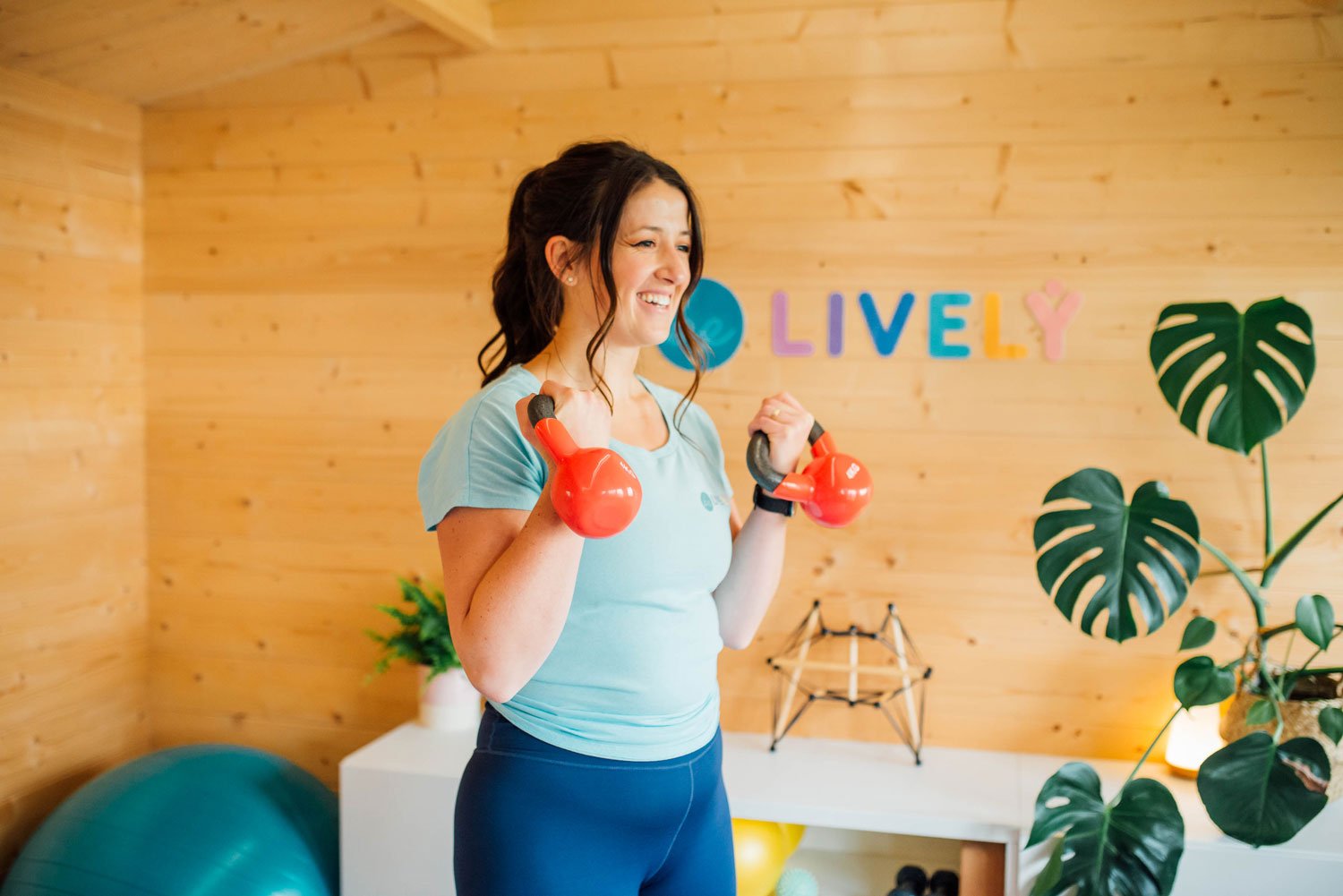At home studio branding shoot for a personal trainer and pelvic health nurse