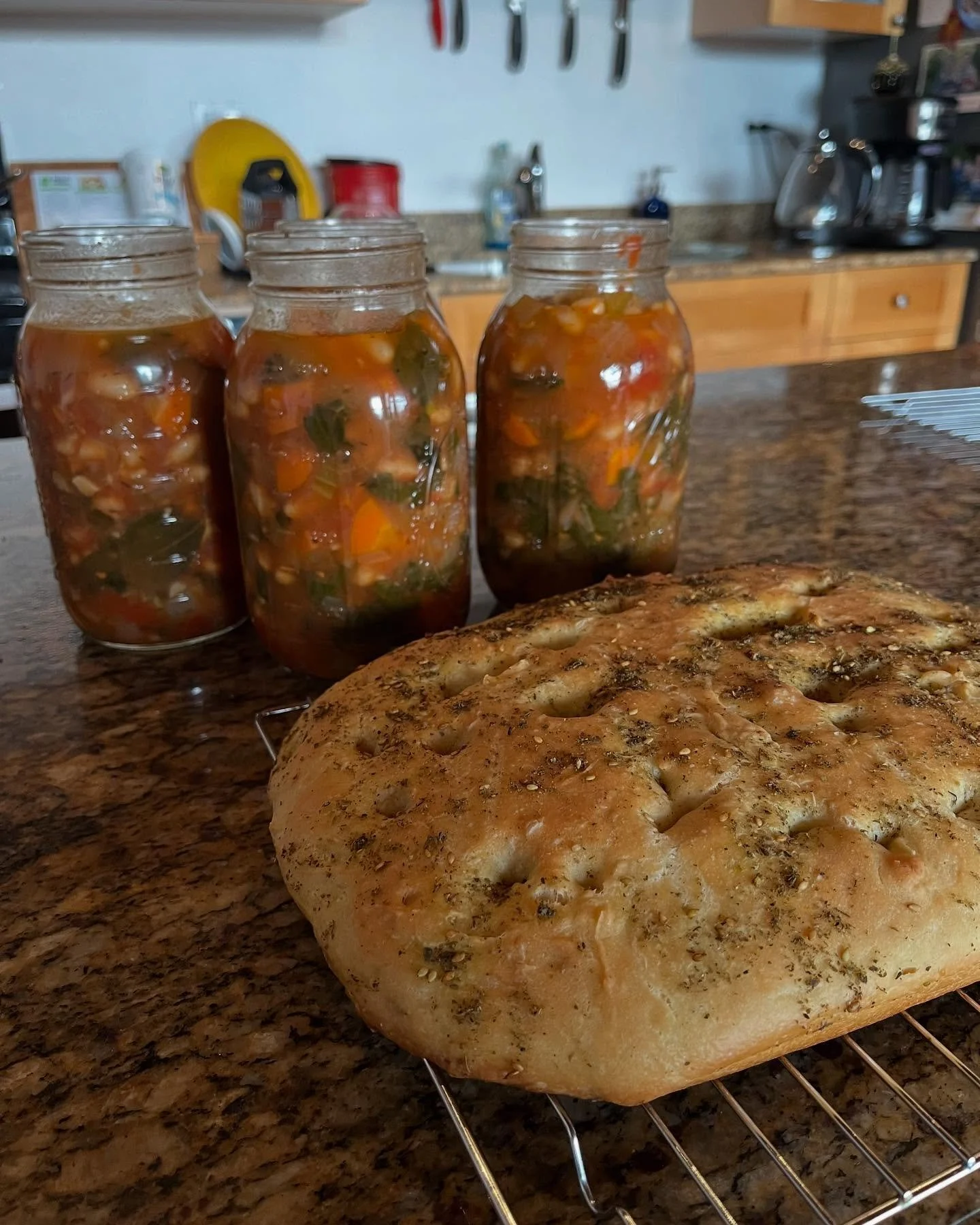 Food is medicinal! Pictured here is one of my favorite things to cook for a postpartum family: Italian veggie stew. It's filled with vitamins, minerals, fiber, and proteins, just what a new family needs. The homemade focaccia is a yummy bonus! 

I've