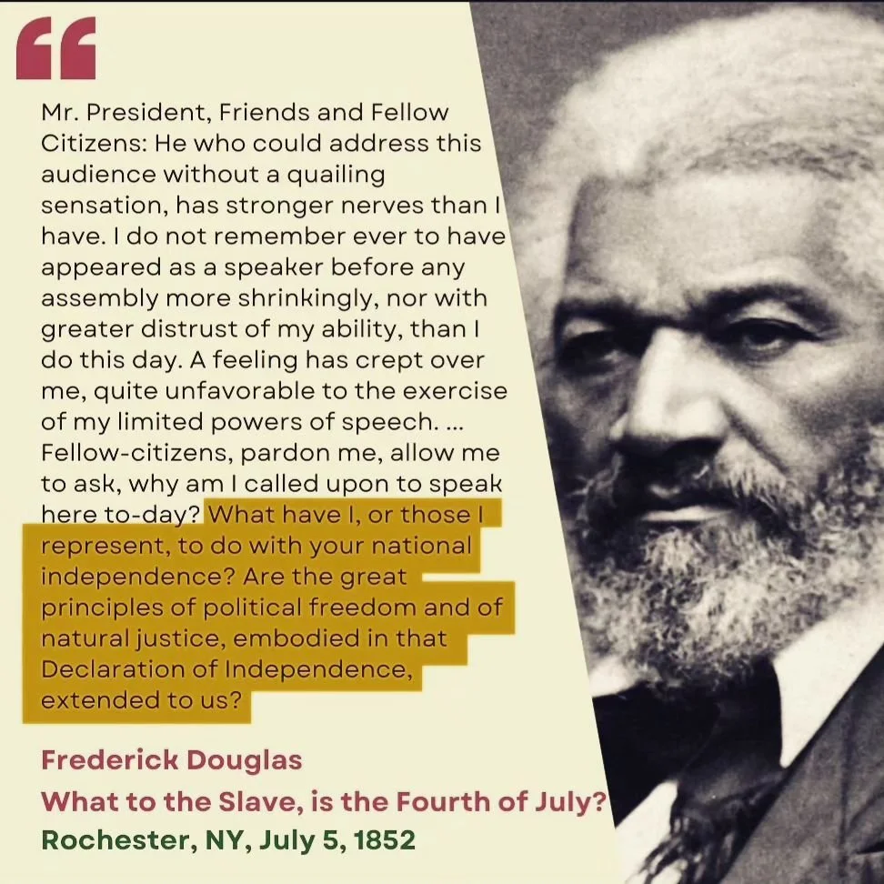 Parades, BBQ, and fireworks are a perfect way to celebrate July 4th!! Freedom matters, and we should celebrate! 

And yet, it's worth not whitewashing that freedom wasn't available to millions of people who were considered property. Frederick Douglas
