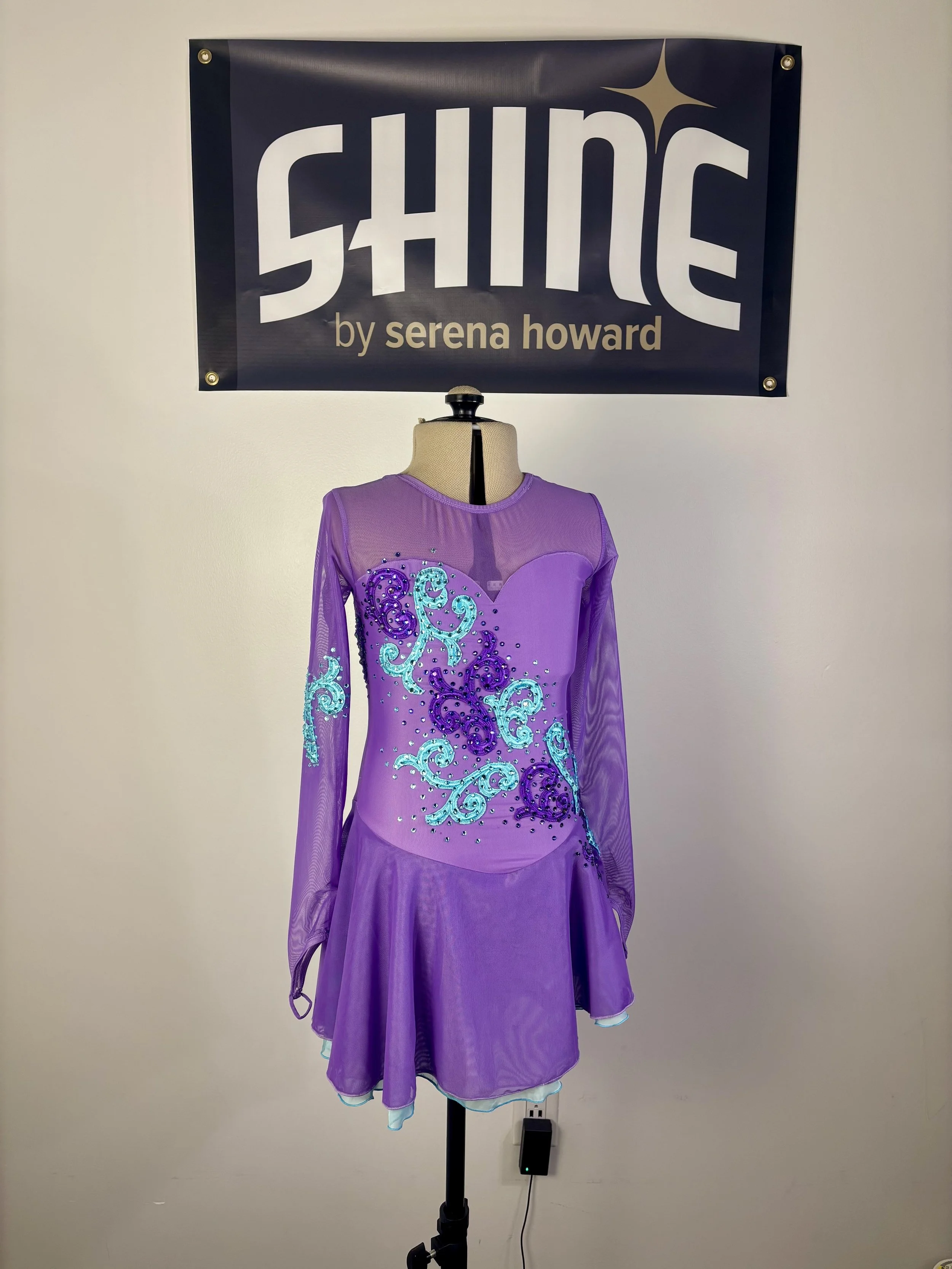 Purple & Blue Swirl Applique Dress