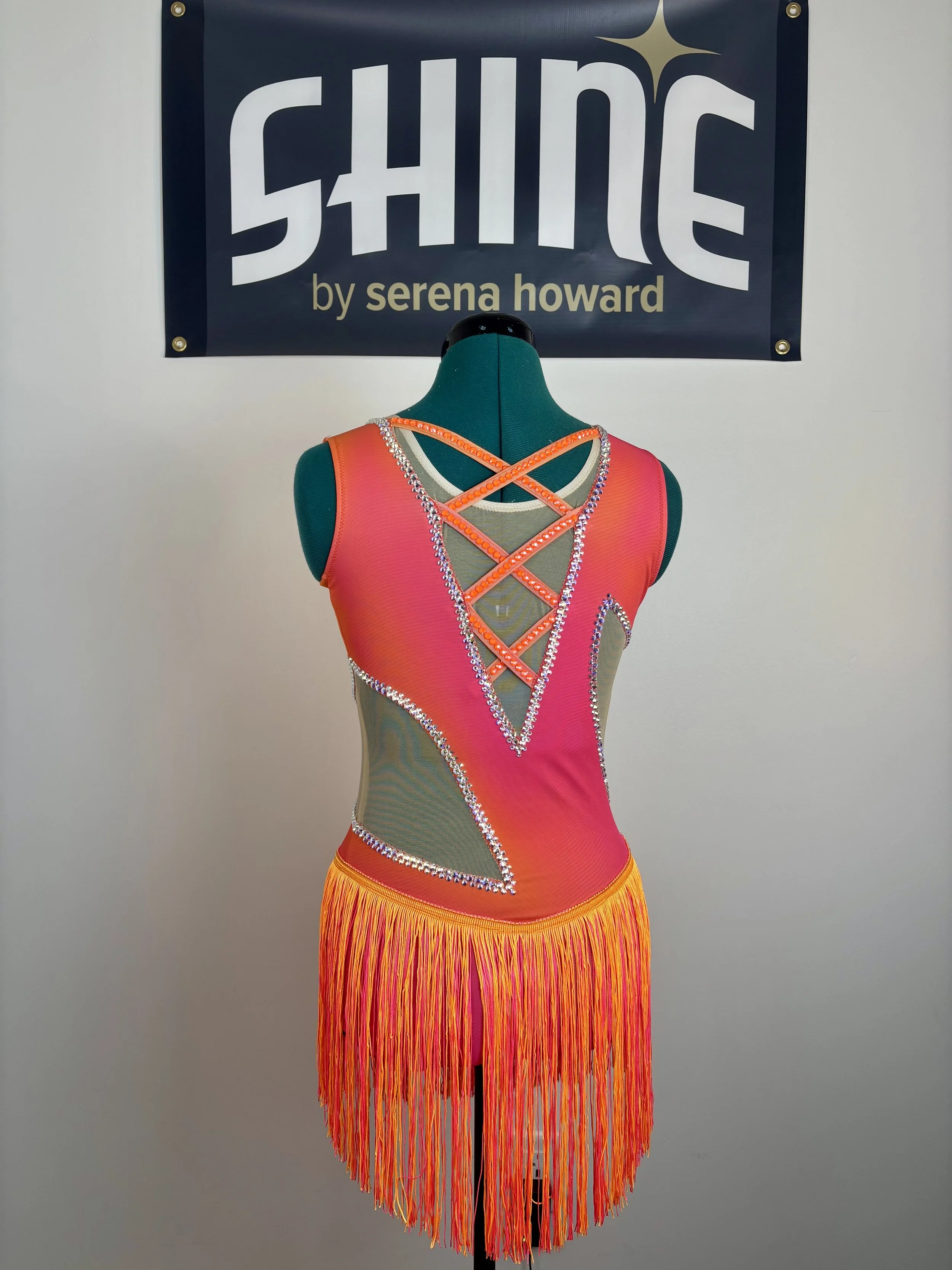 Pink & Orange Fringe Neon Dress