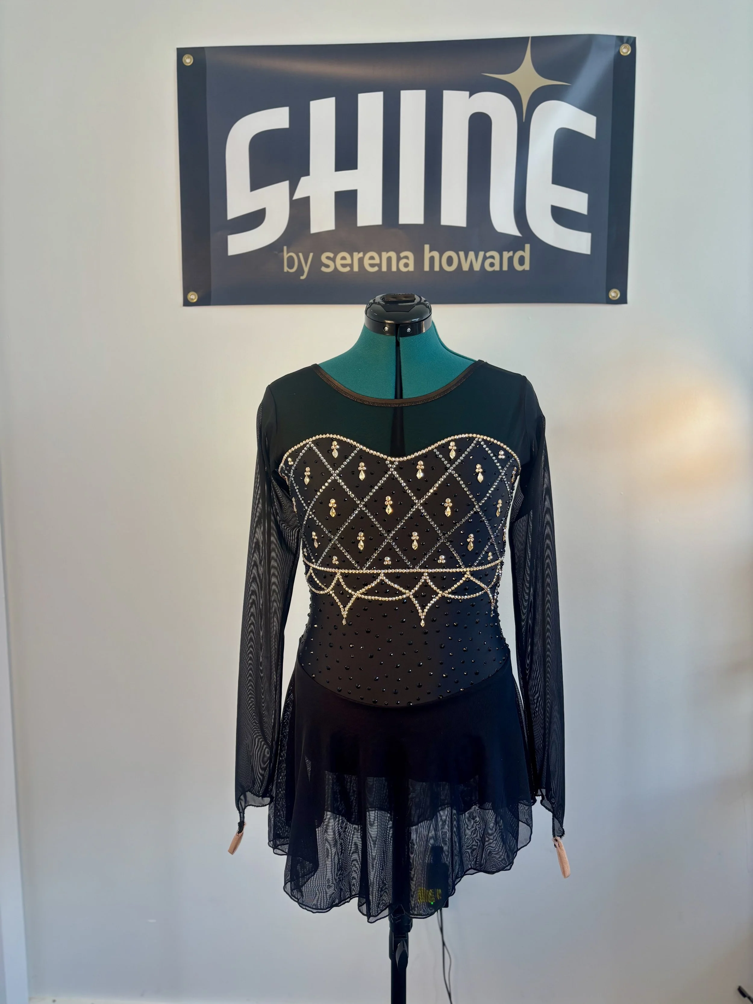 Black & Gold Detailed Regal Dress