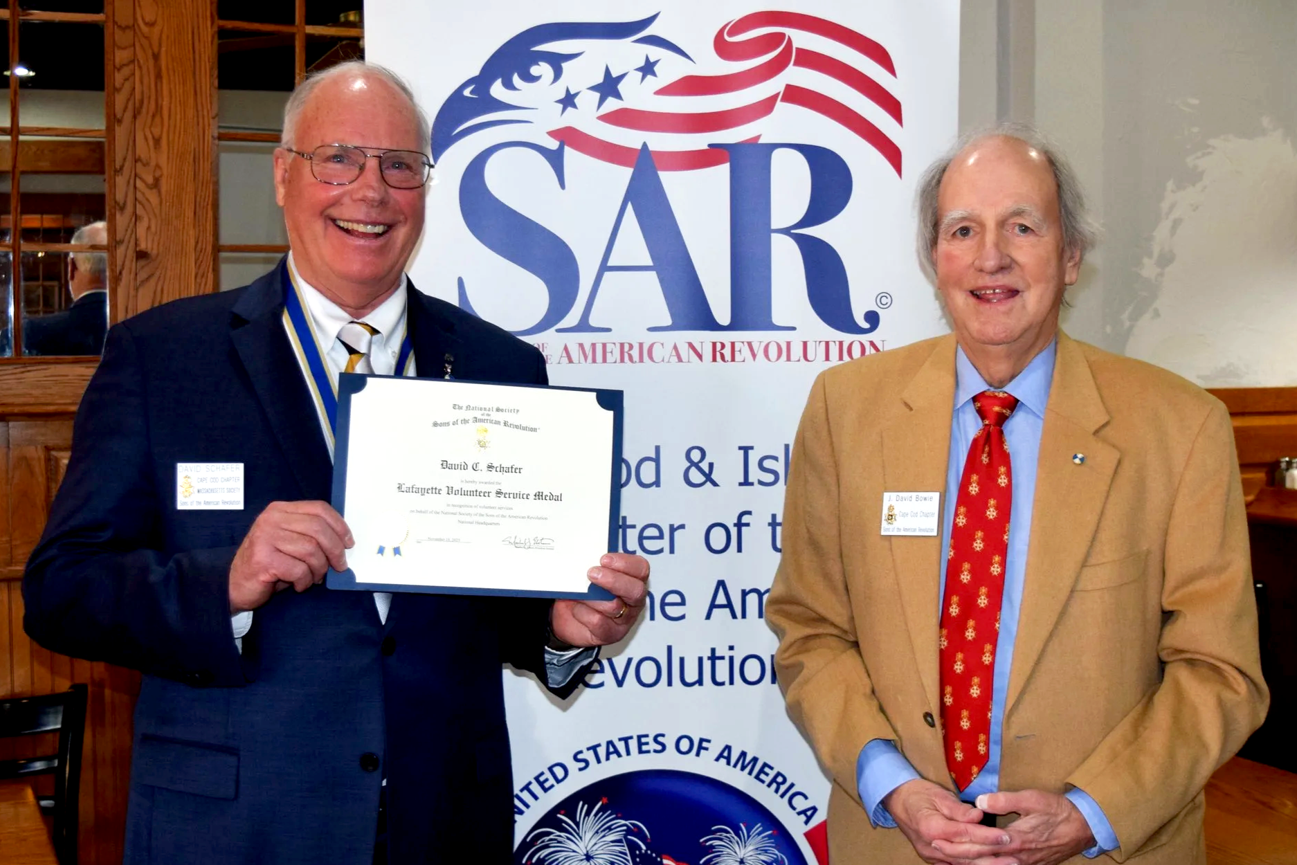 Lafayette Volunteer Service Medal Awarded