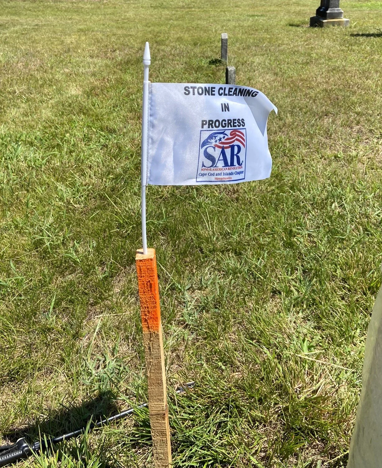 Wooden Marker and Flag