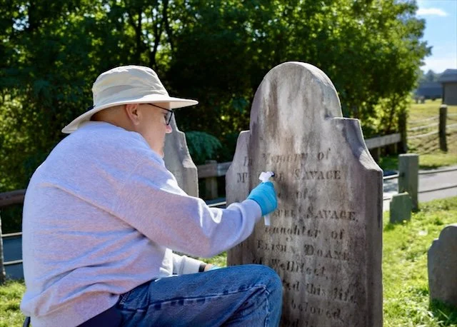 More cleaning at Cobb's Hill Cemetery, Barnstable