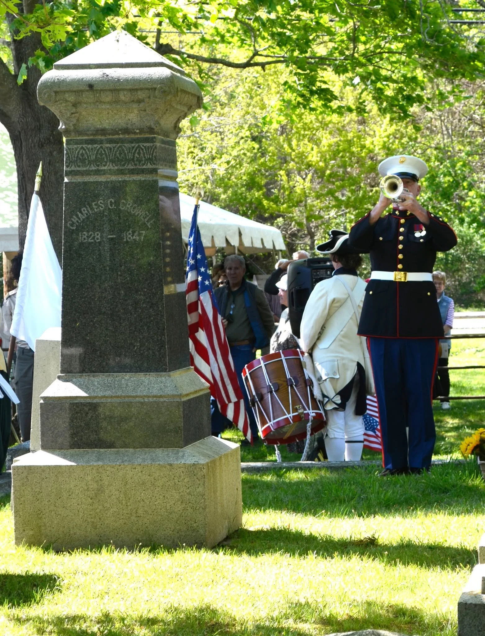 Taps played at Dennis Village Cemetery
