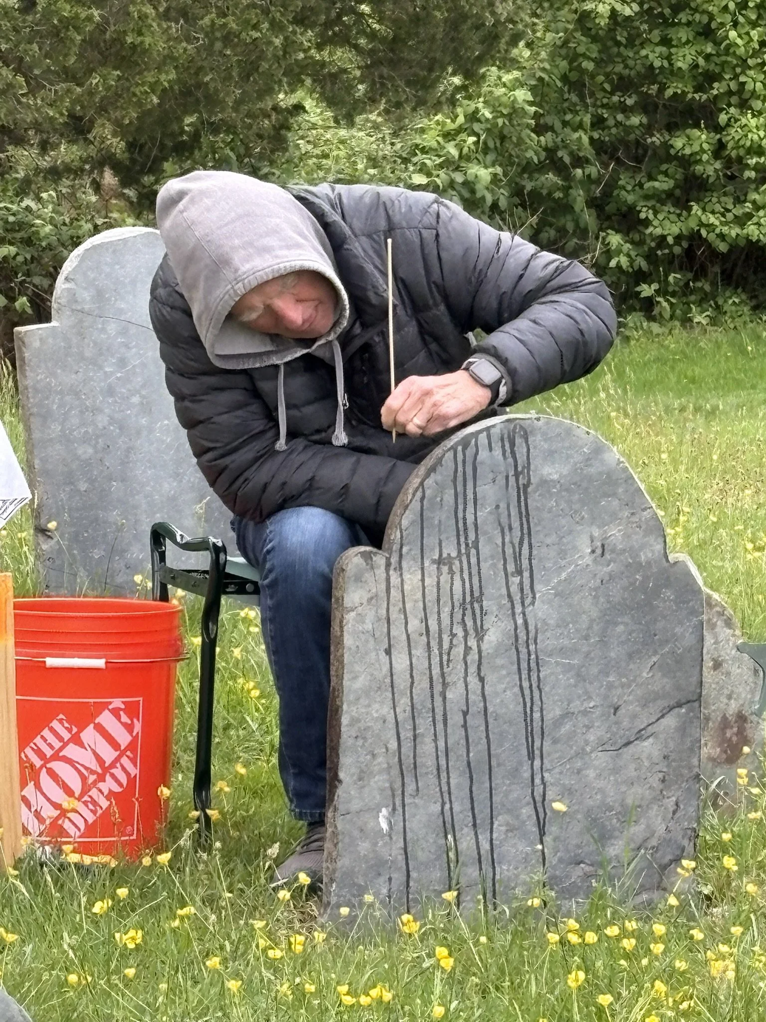 A dedicated Crew Member trying to stay warm.