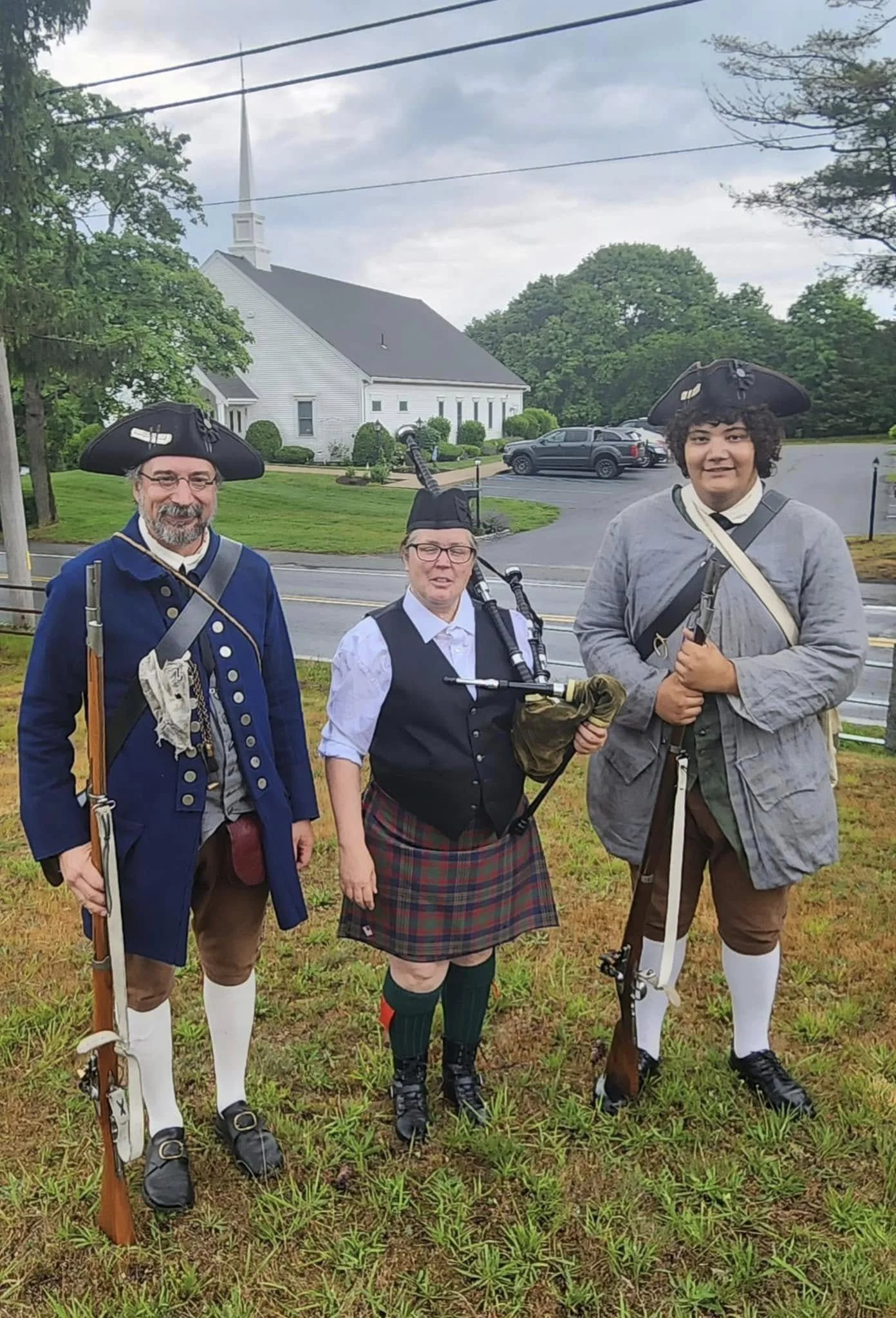 Color Guard and Piper at North Harwich Cemetery