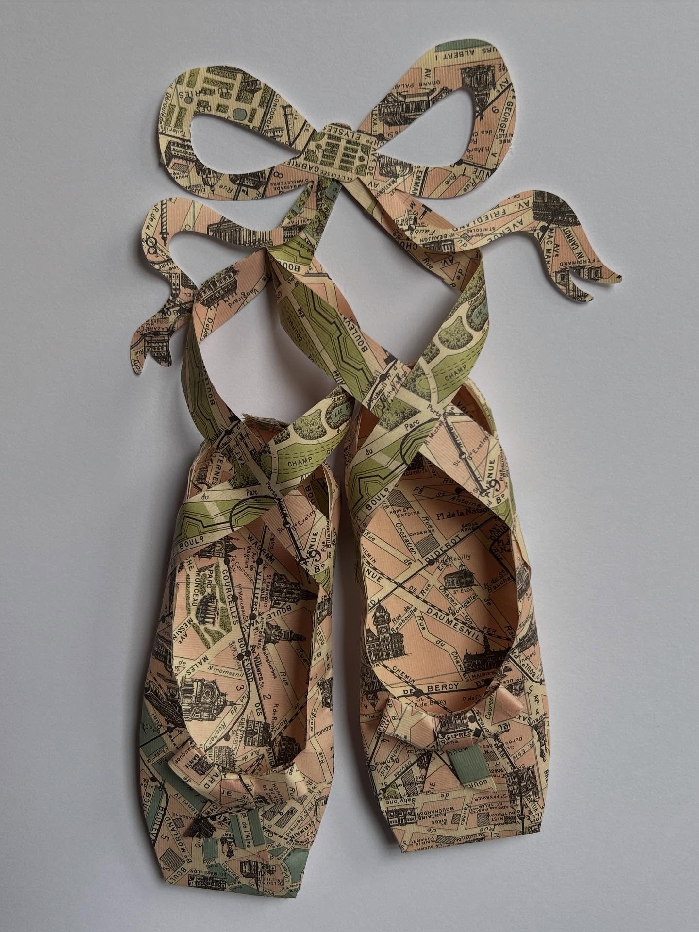Inspired by my little girl&rsquo;s love for ballet 🩰 shop these paper ballet slippers artwork now on Etsy or at jlcopaperdesigns.com!