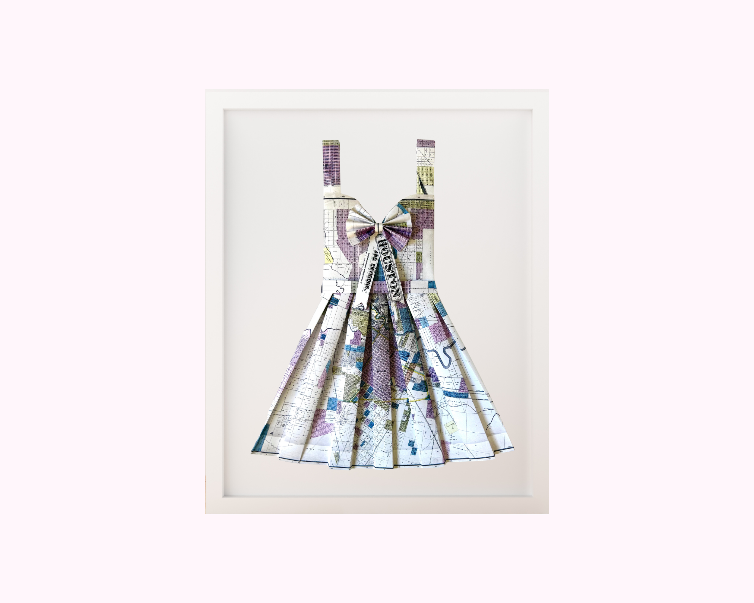 Paper Dress Artwork - Houston Texas Map