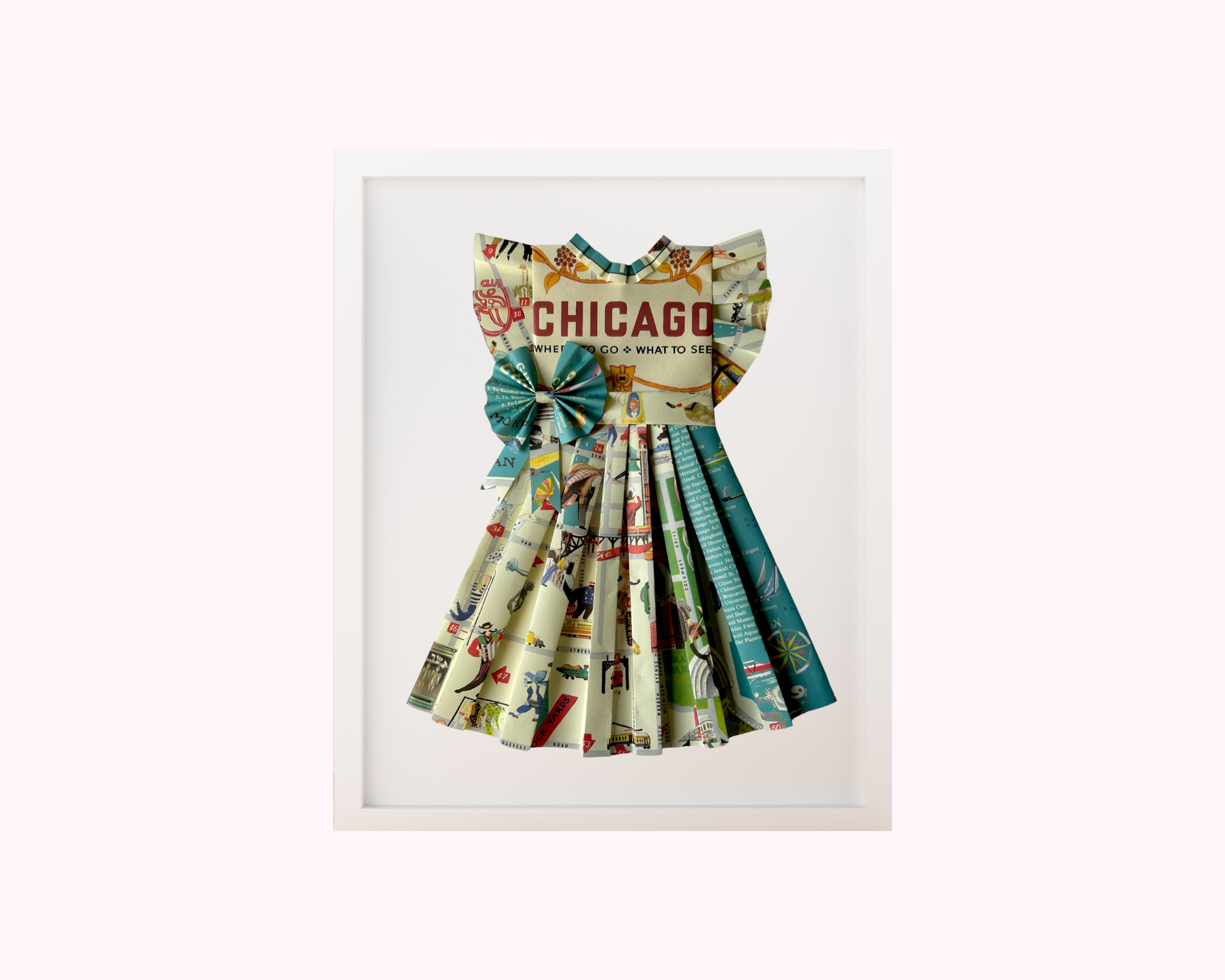 Paper Dress Artwork - Chicago Illustrative Map