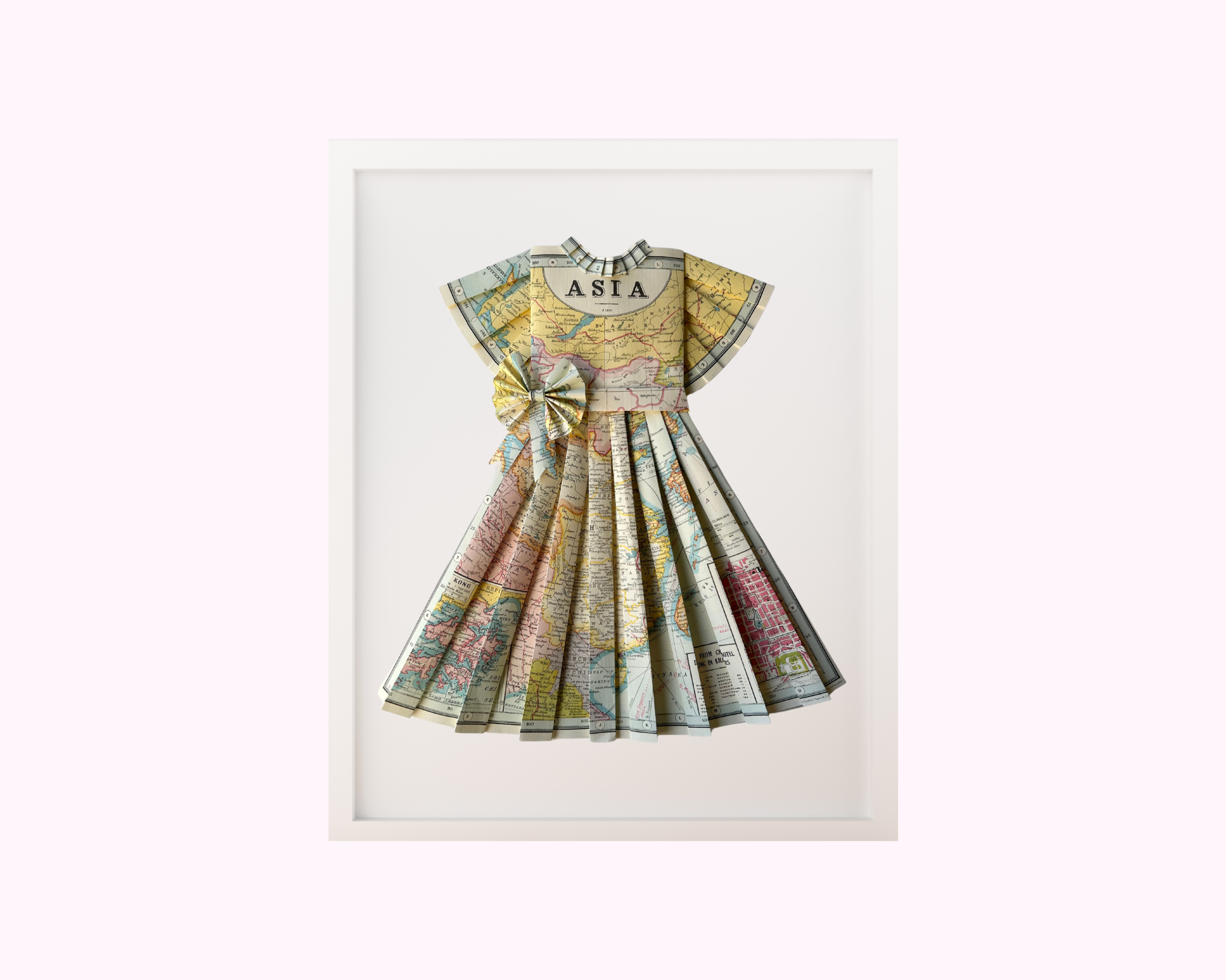 Paper Dress Artwork - Asia Map