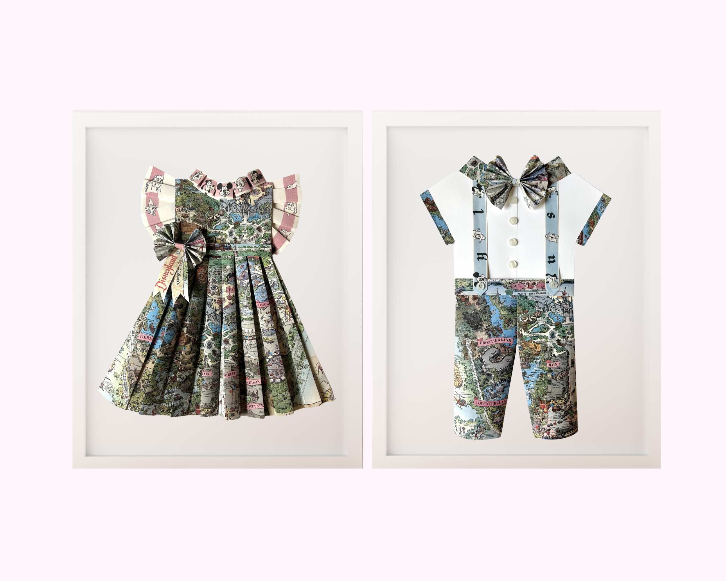 Paper Dress & Romper Artwork Set - Disneyland Map Boy/Girl Matching