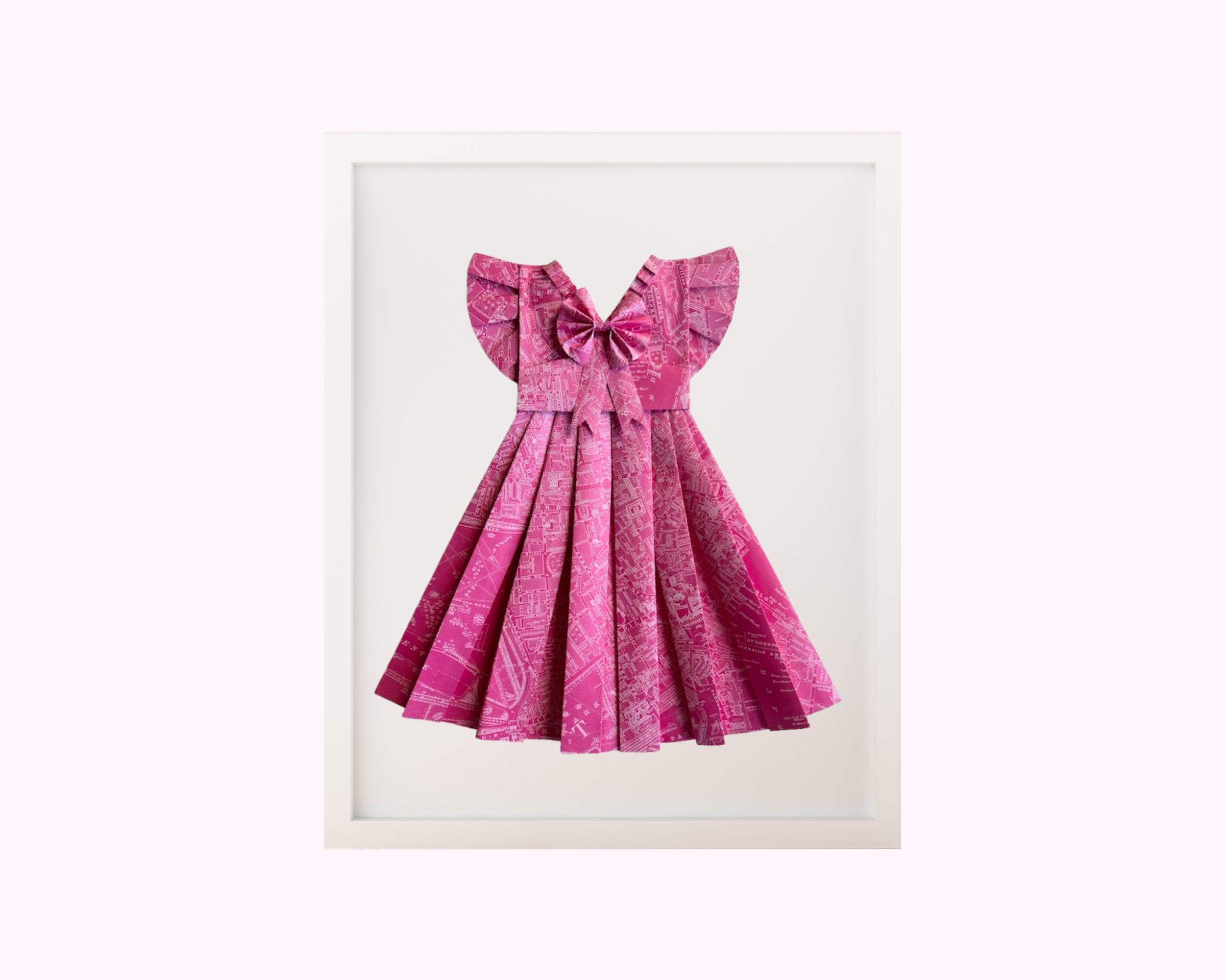 Paper Dress Artwork - Pink London Map