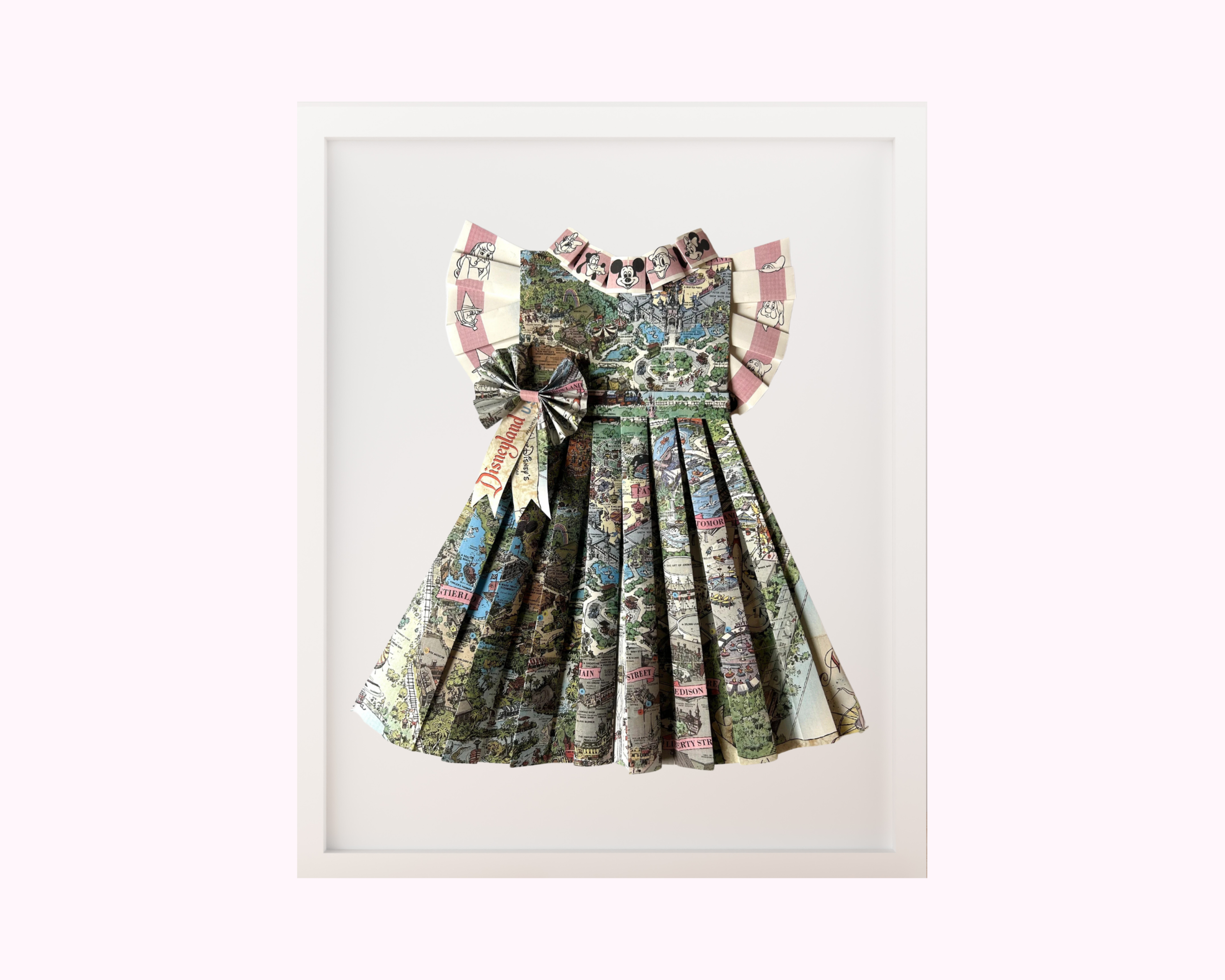 Paper Dress Artwork - Disneyland Map Pink