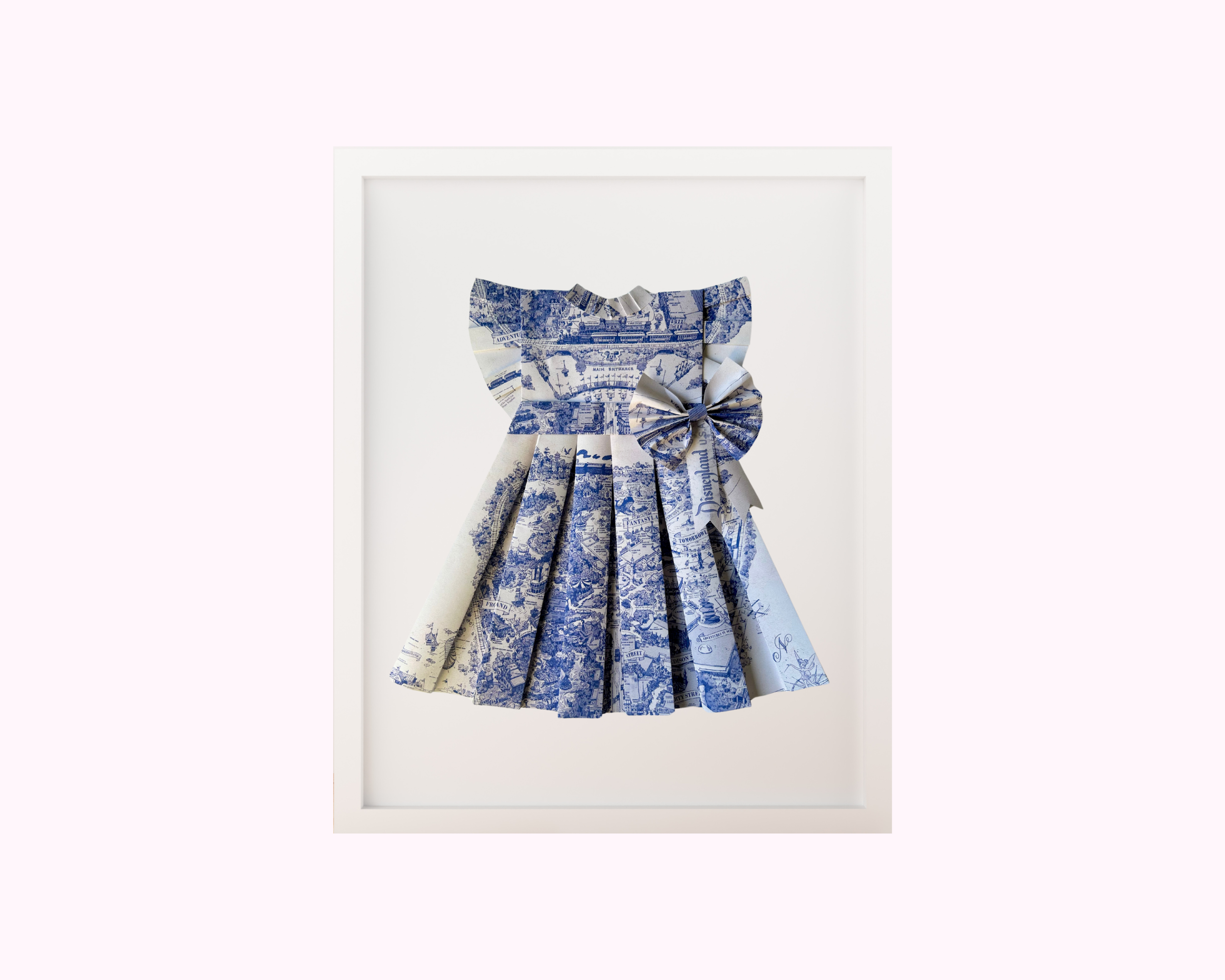 Paper Dress Artwork - Disneyland Map Blue/White Toile