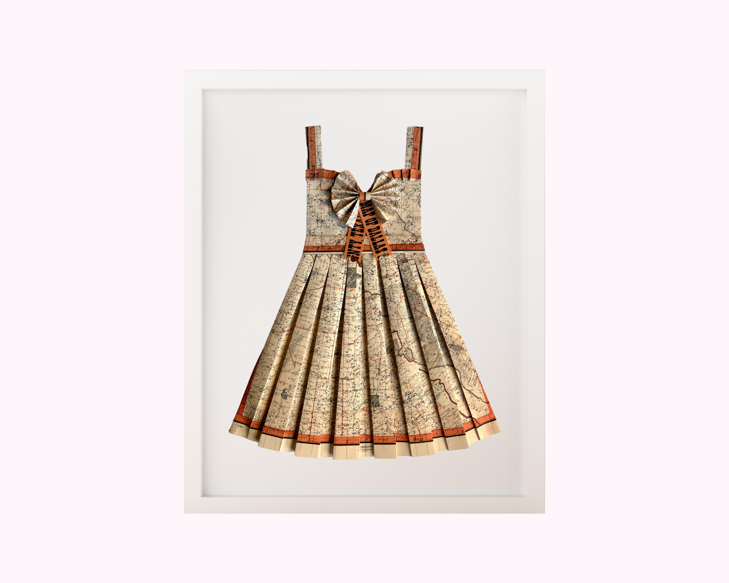 Paper Dress Artwork - Dallas Texas Map