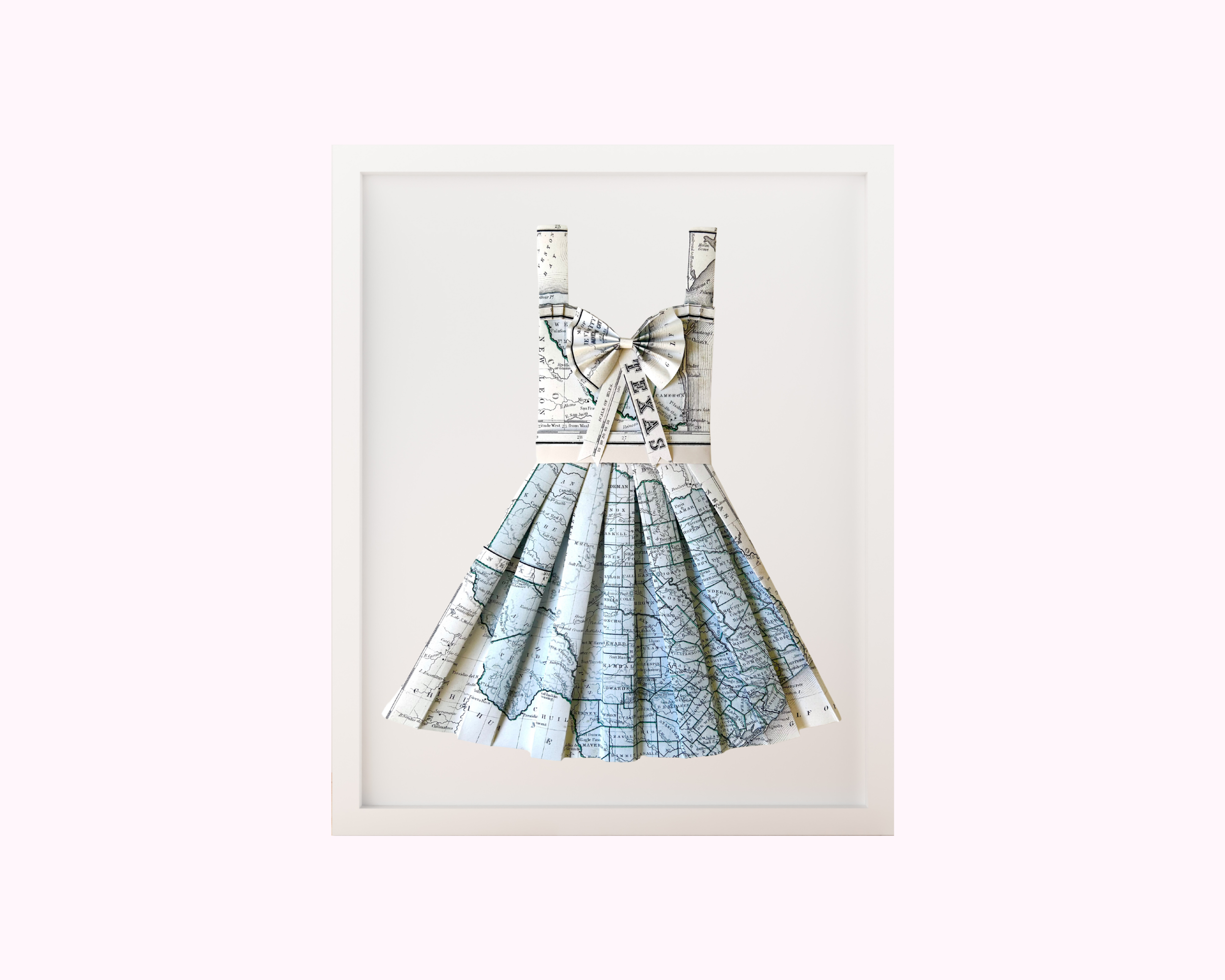 Paper Dress Artwork - Texas Map