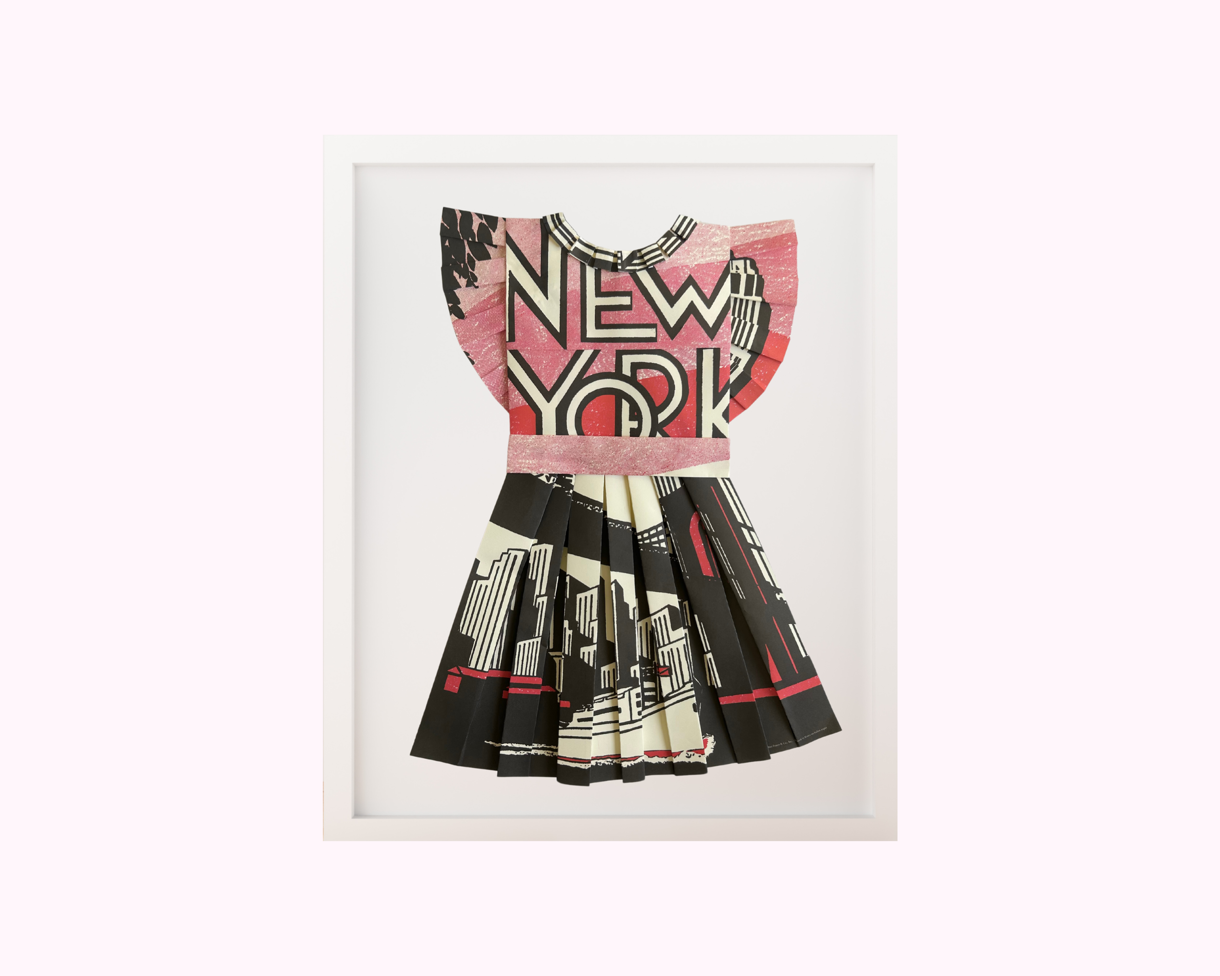 Paper Dress Artwork - New York Illustrative Red