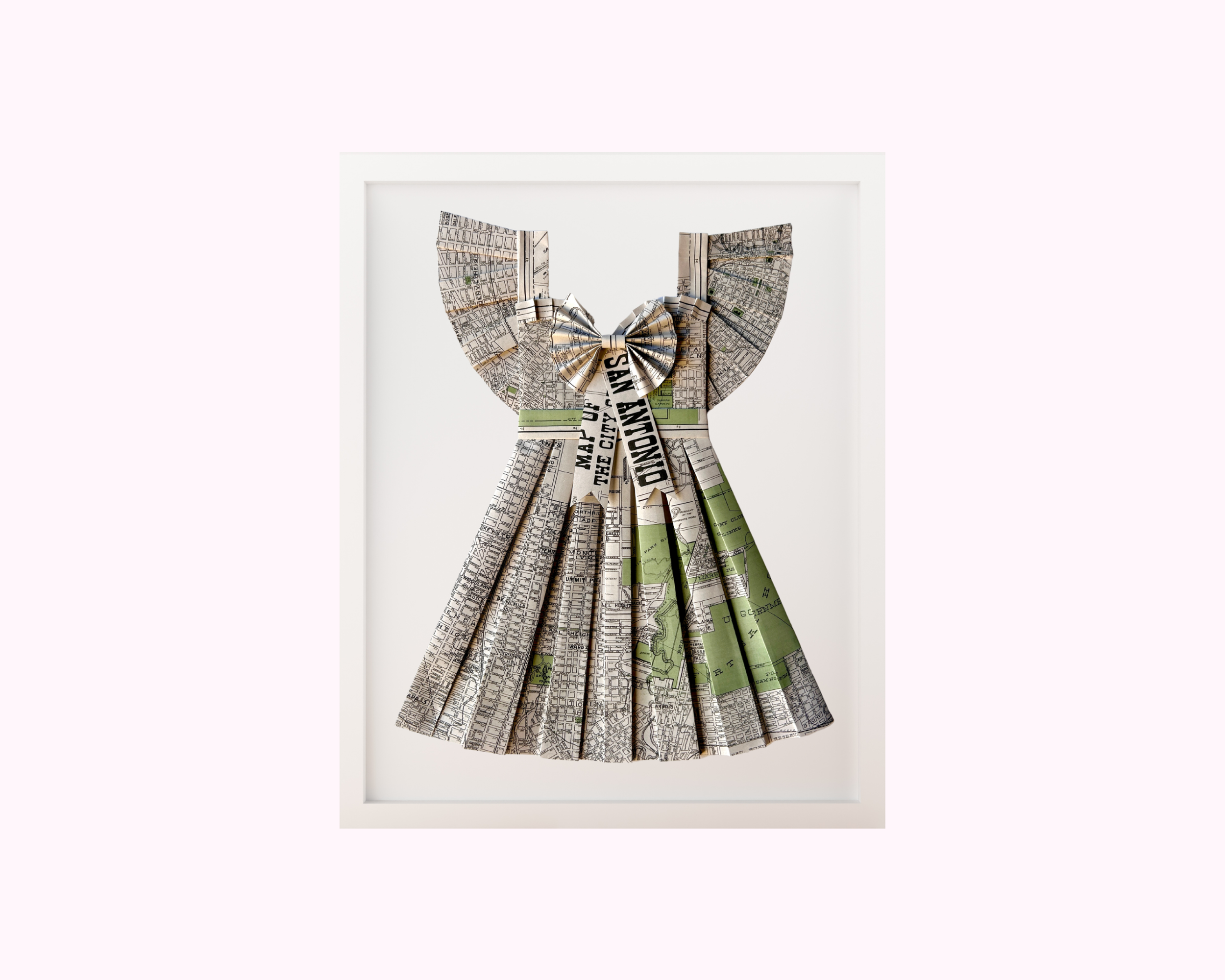 Paper Dress Artwork - San Antonio Texas Map