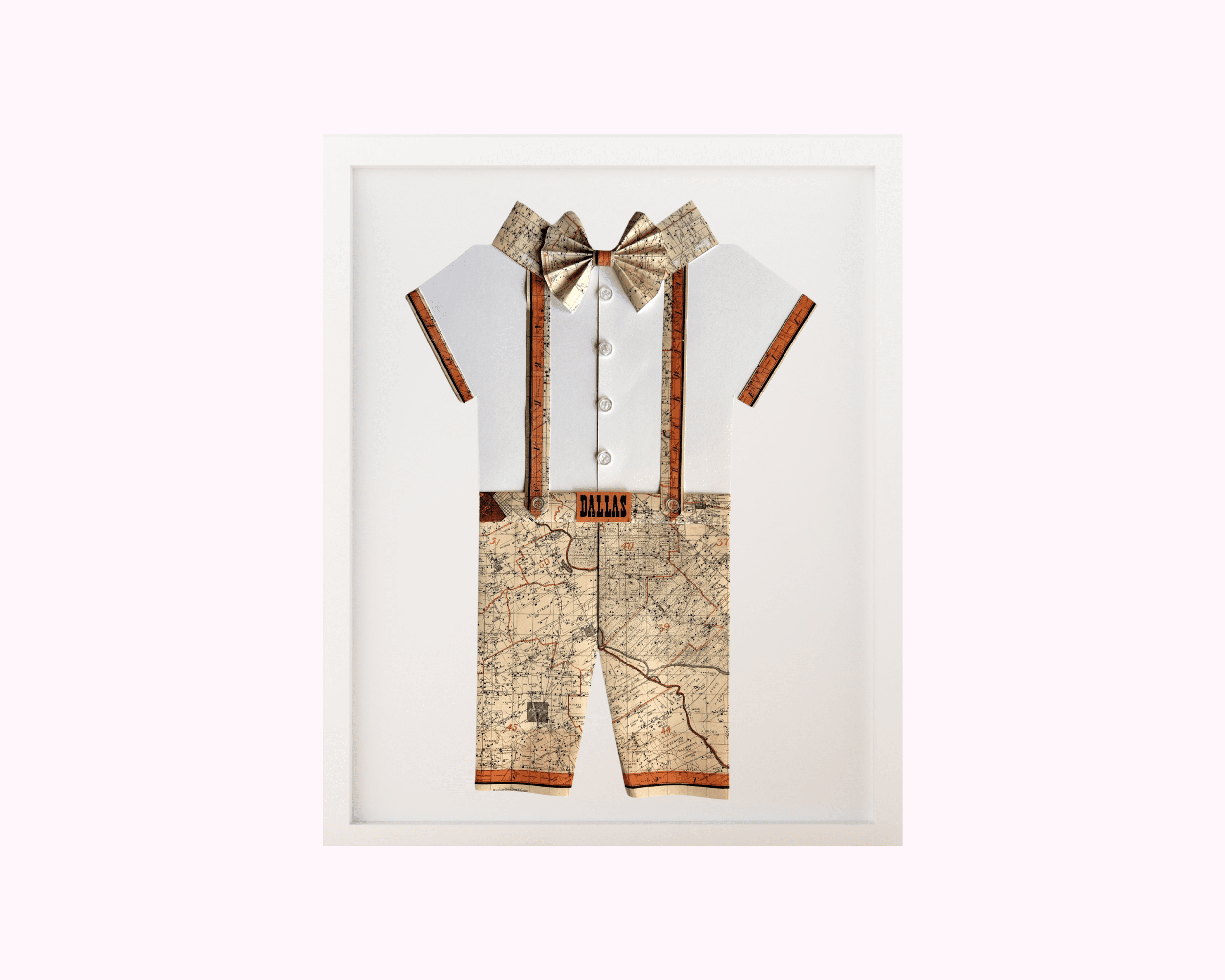 Paper Romper Artwork - Dallas Texas Map